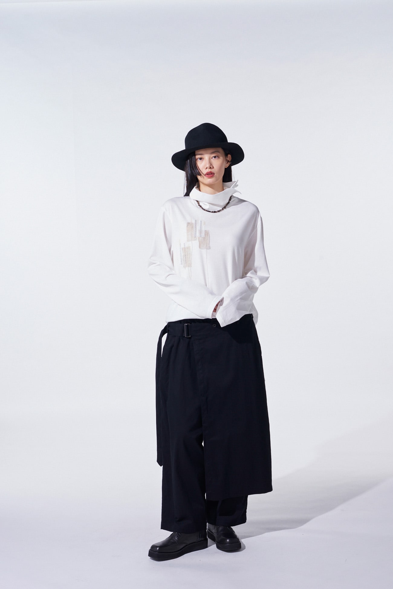 COTTON TWILL WRAP PANTS