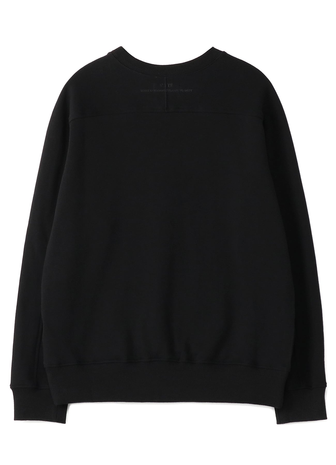 French Terry Stitch Work Front「Black is Modest」Message Crewneck Pullover