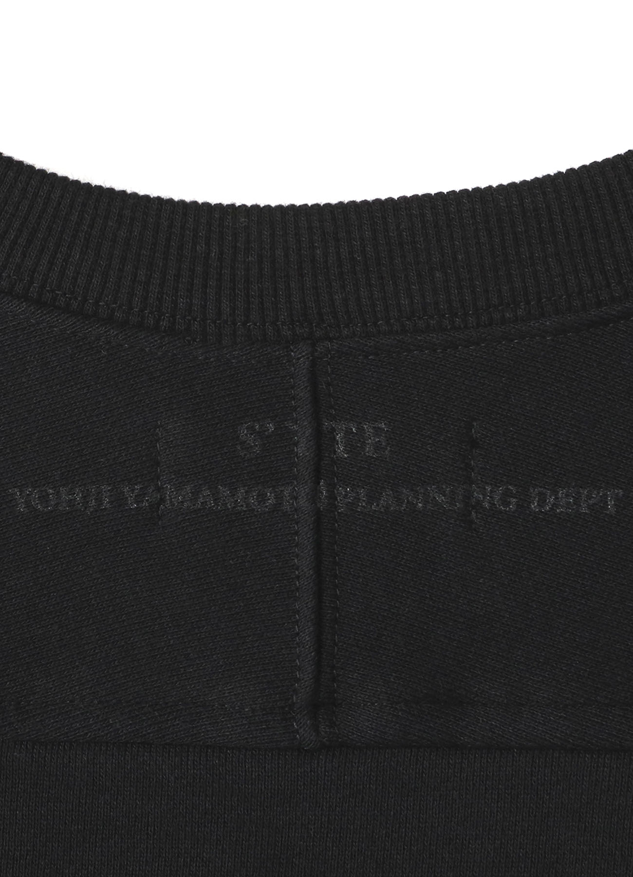 French Terry Stitch Work Front「Black is Modest」Message Crewneck Pullover