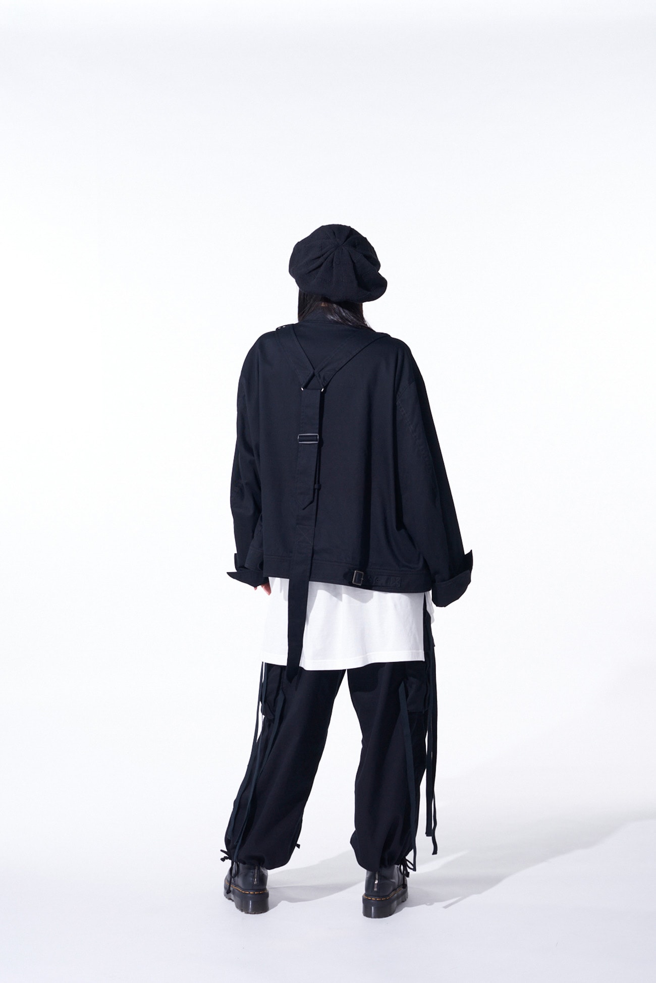 COTTON TWILL OVERSIZED BELTED "Y" BLOUSON