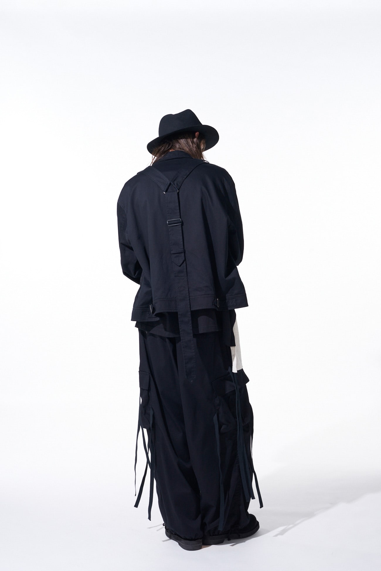 COTTON TWILL OVERSIZED BELTED "Y" BLOUSON