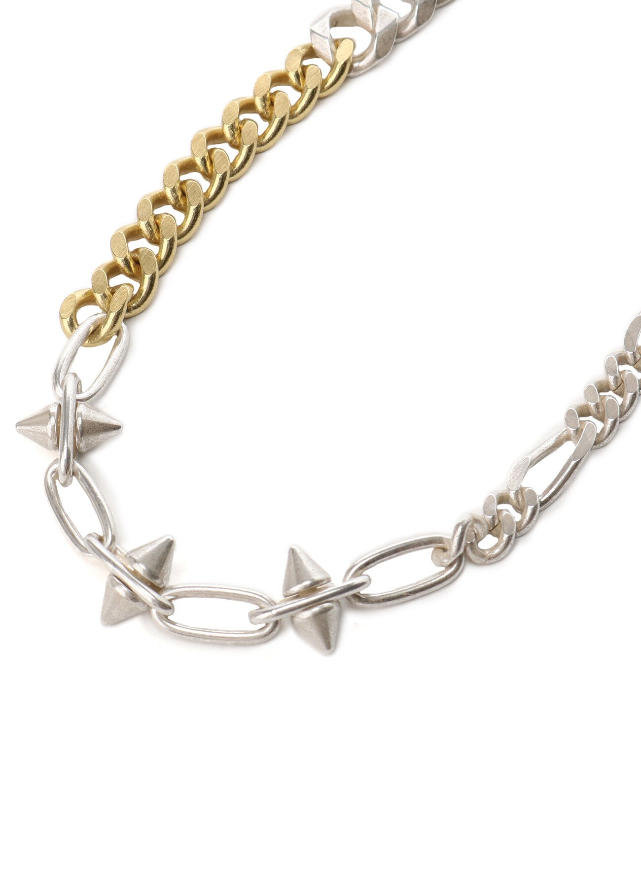 SPIKE FIGARO CURVE CHAIN NECKLACE