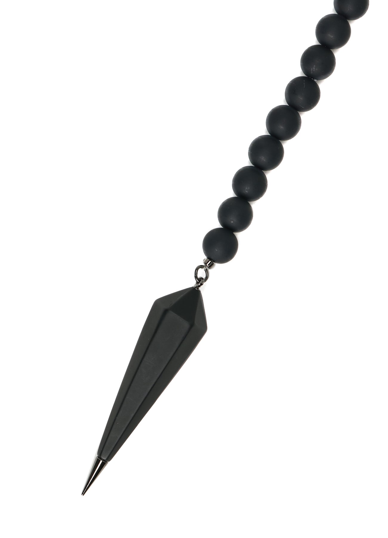 LAVA STONE ROSARY BEADS NECKLACE(FREE SIZE Black): S'YTE｜THE SHOP
