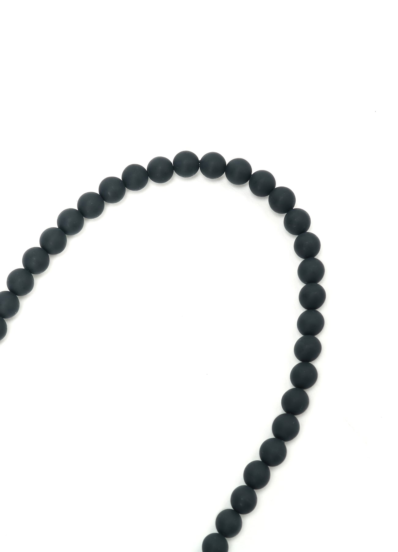 LAVA STONE ROSARY BEADS NECKLACE(FREE SIZE Black): S'YTE｜THE SHOP