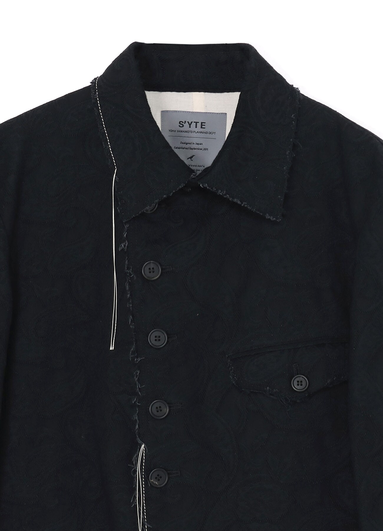 PAISLEY PATTERN JACQUARD CUT-OUT DESIGN SEMI-DOUBLE-BREASTED JACKET