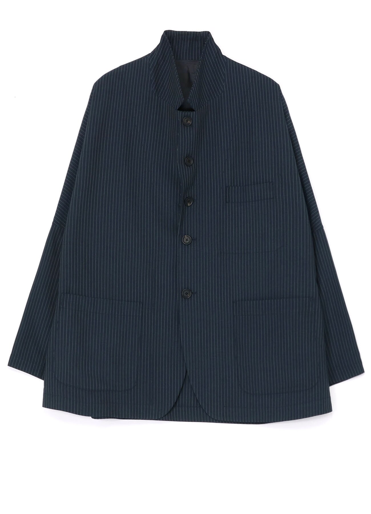 STRIPED RAGLAN SLEEVE JACKET WITH RIBBED CUFFS(M Navy): S'YTE｜THE