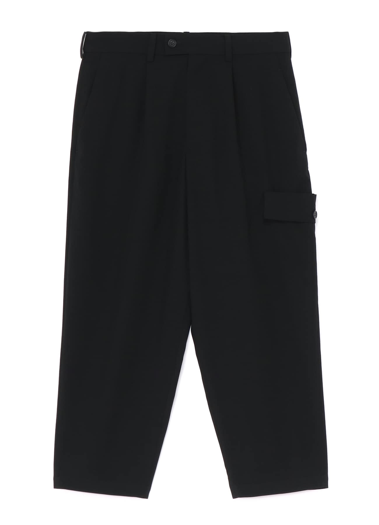 POLYESTER GABARDINE PANTS WITH KNEE FLAP POCKETS(M Black): S'YTE 