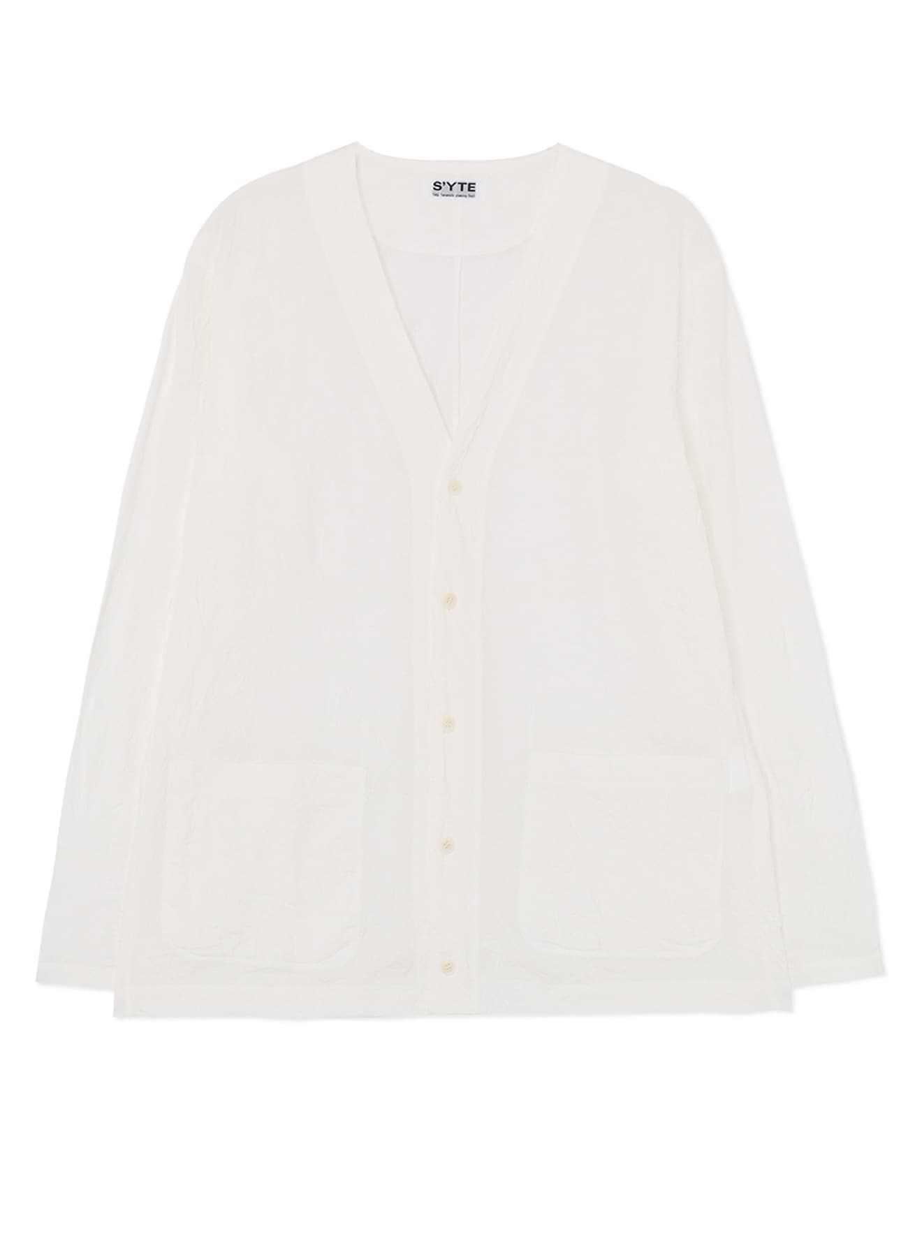 CATCH-WASHER FINISH COTTON JERSEY CARDIGAN(M White): S'YTE｜THE
