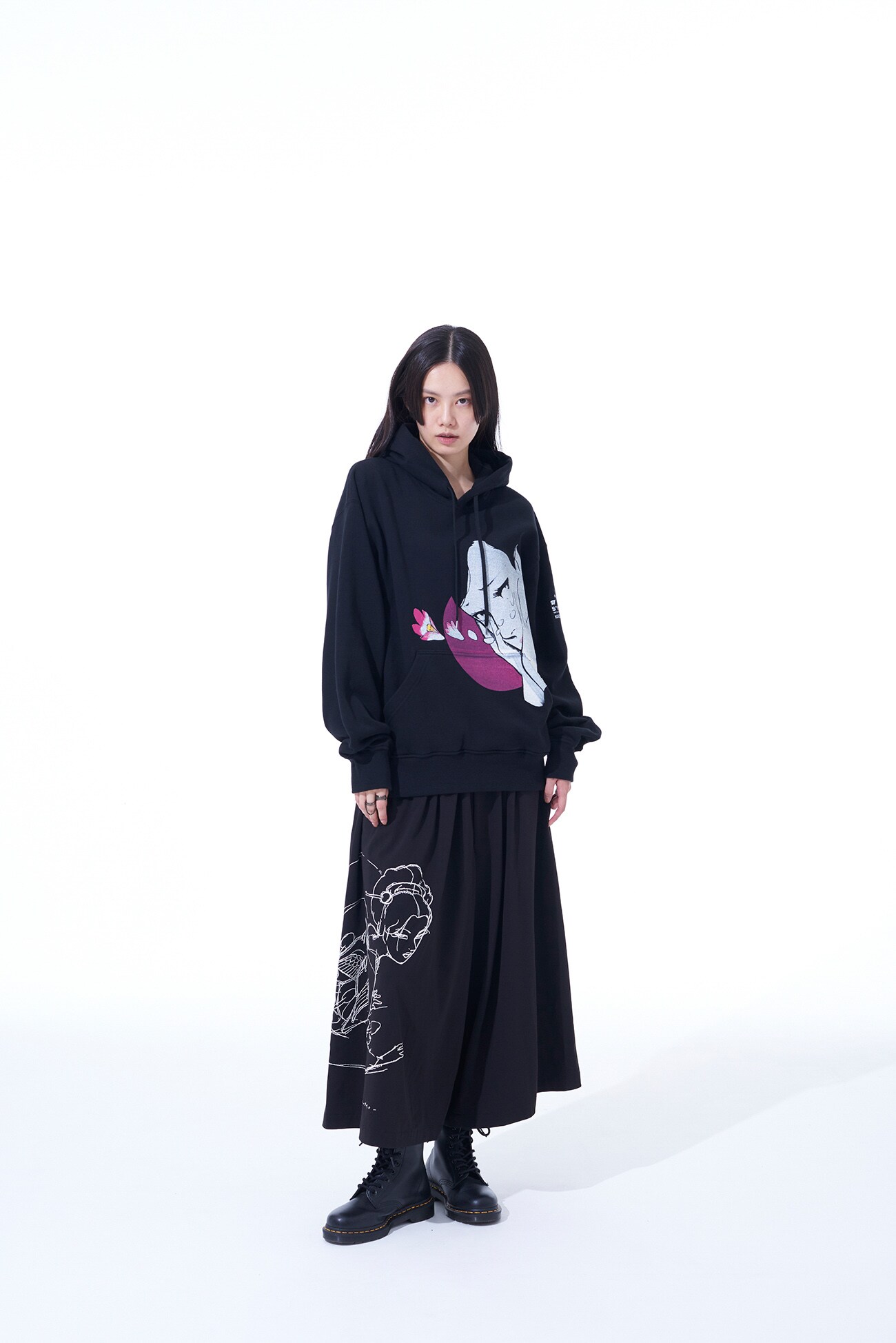 S'YTE x KAZUO KAMIMURA-同棲時代-FRENCH TERRY HOODIE WITH PRINTED ILLUSTRATION