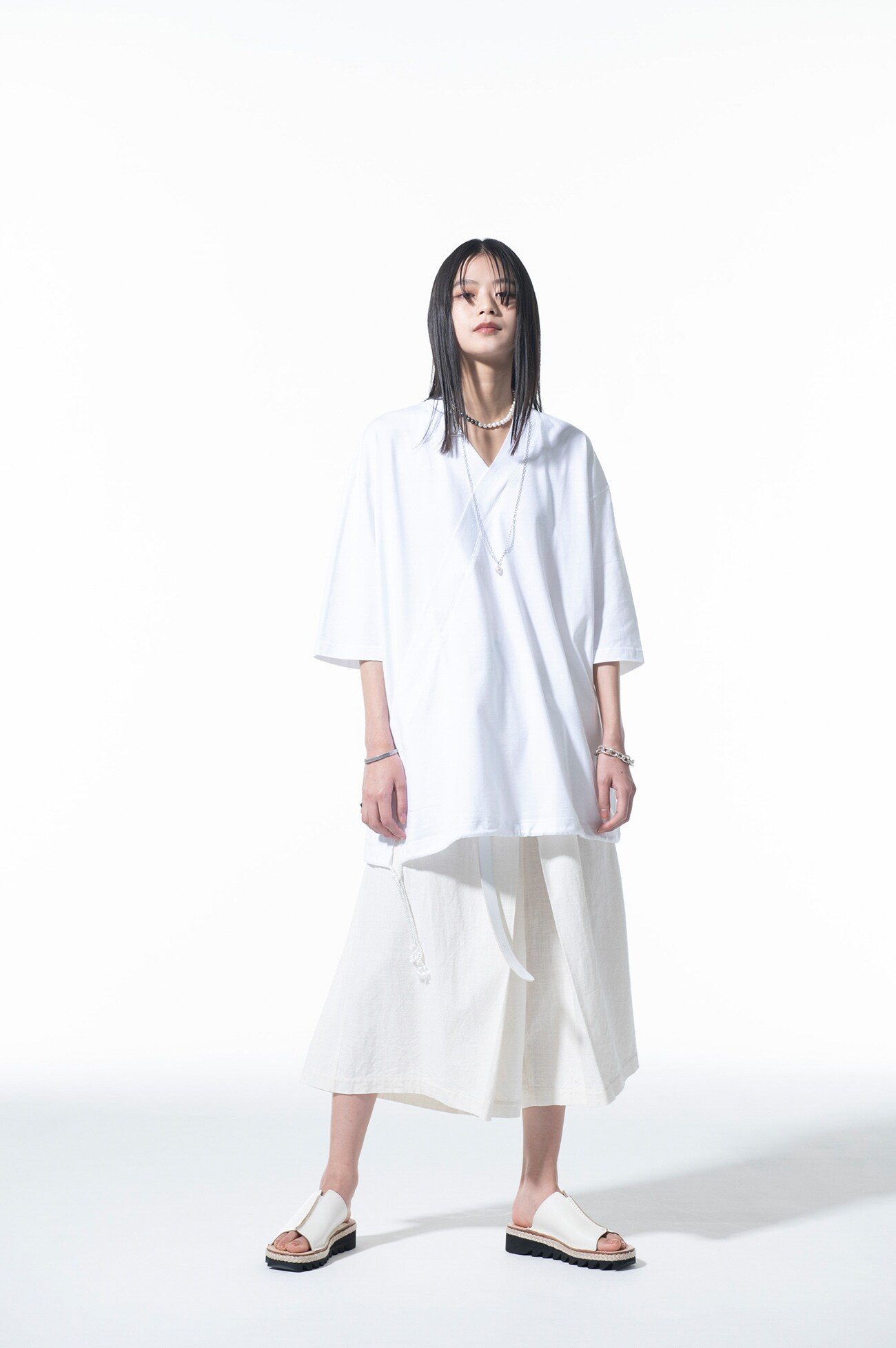 40/2 COTTON JERSEY KIMONO LAYERED DRAWSTRING PULLOVER HALF SLEEVE