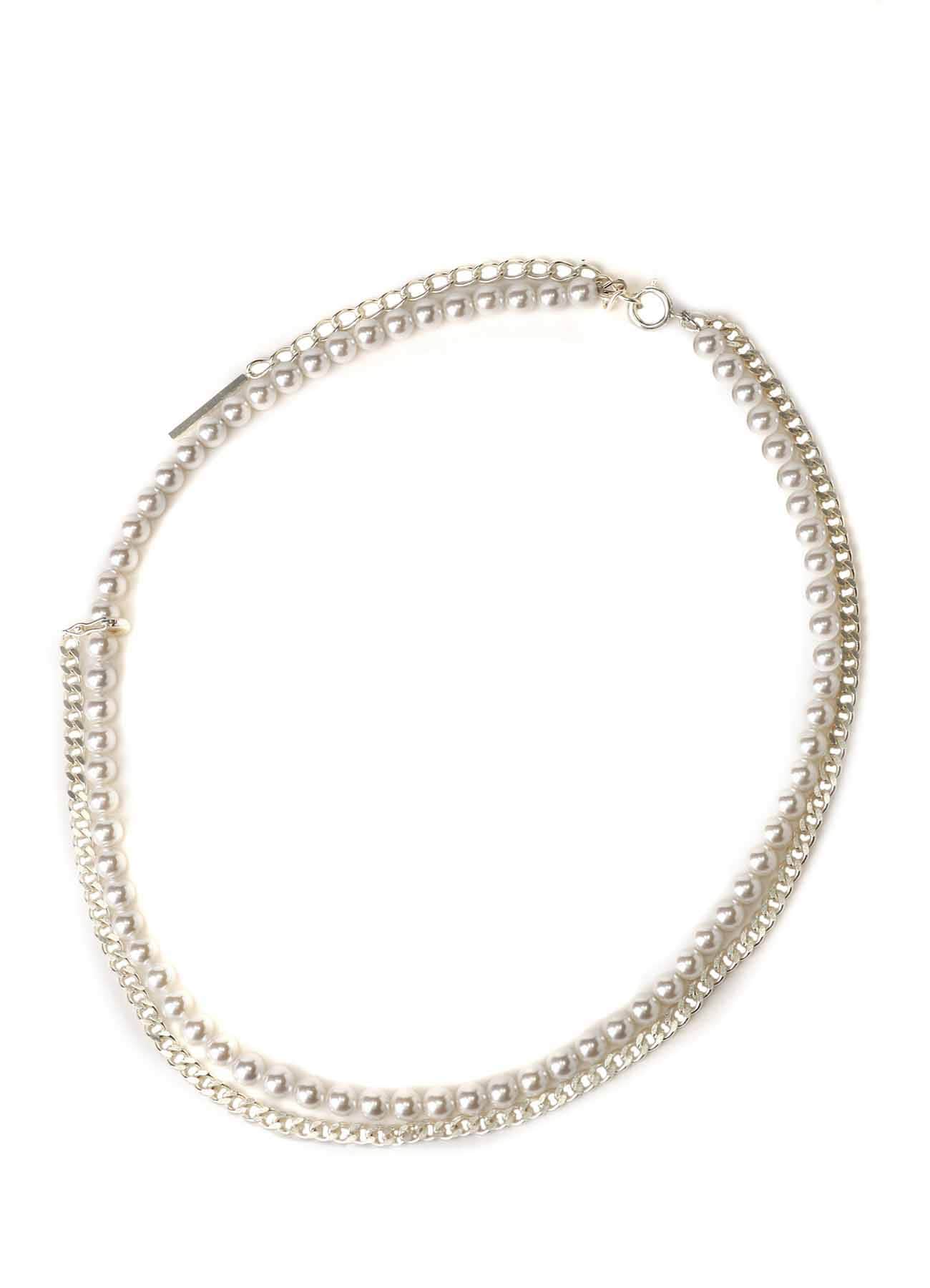 IMITATION PEARL ADJUSTABLE NECKLACE(FREE SIZE Silver): S'YTE｜THE 