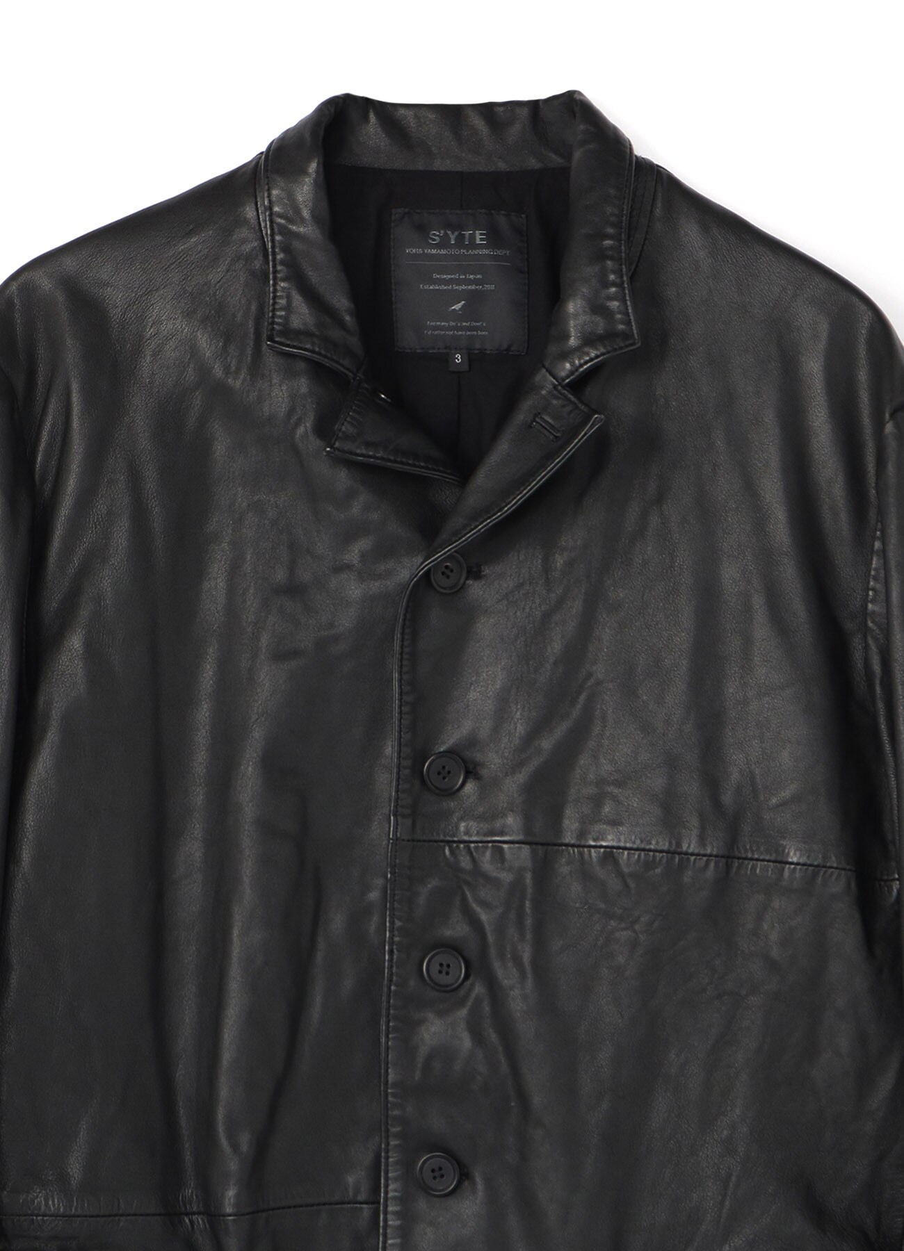 Sheepskin Leather Washed Tailored Jacket