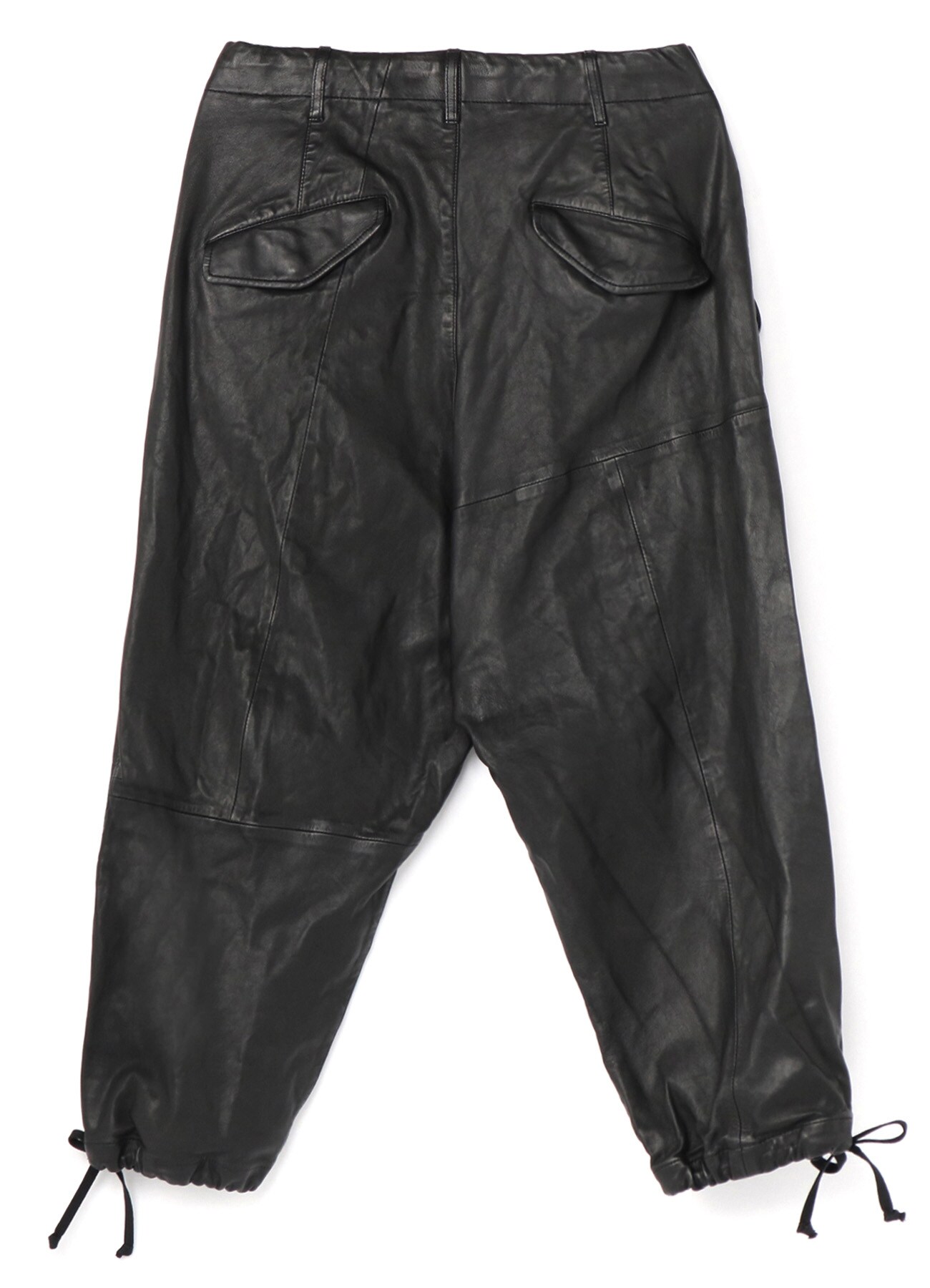 Sheepskin Leather Washed One Tuck Draw String Pants
