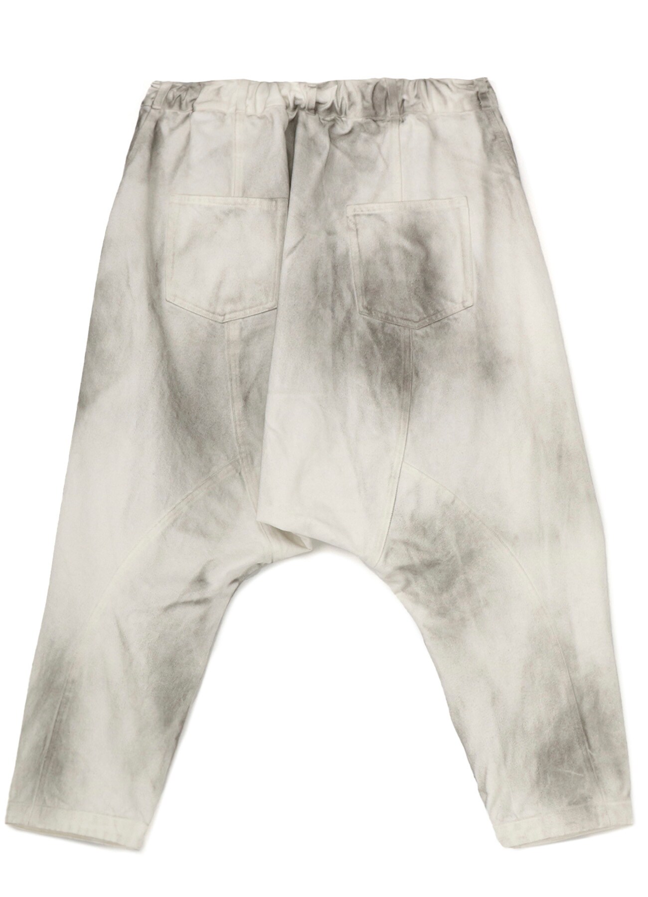 Cotton Thick Twill Aging Slim Sarouel Pants (M White): S'YTE 