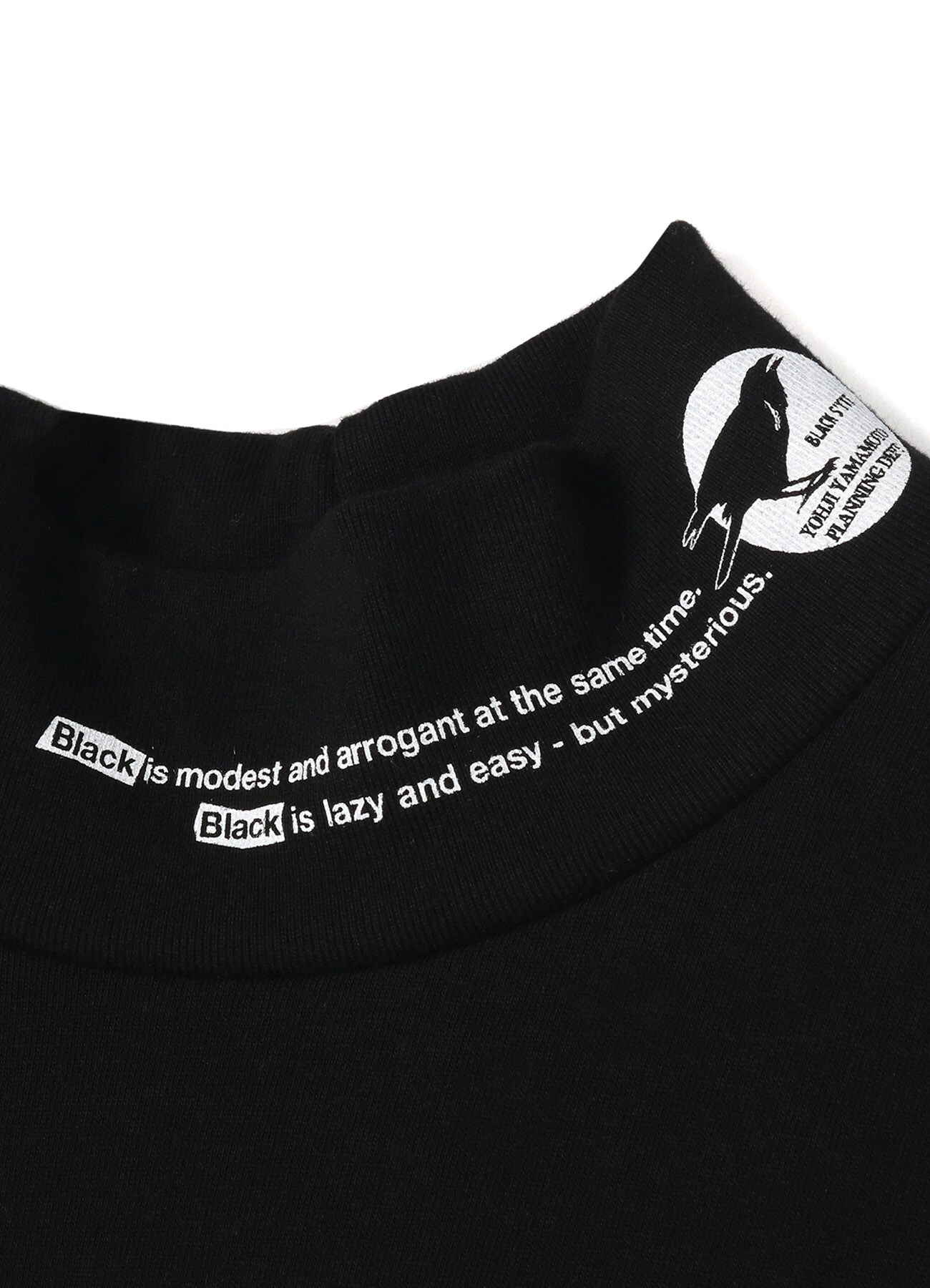 20/Cotton Jersey「Black Is Modest」High Neck T-Shirt