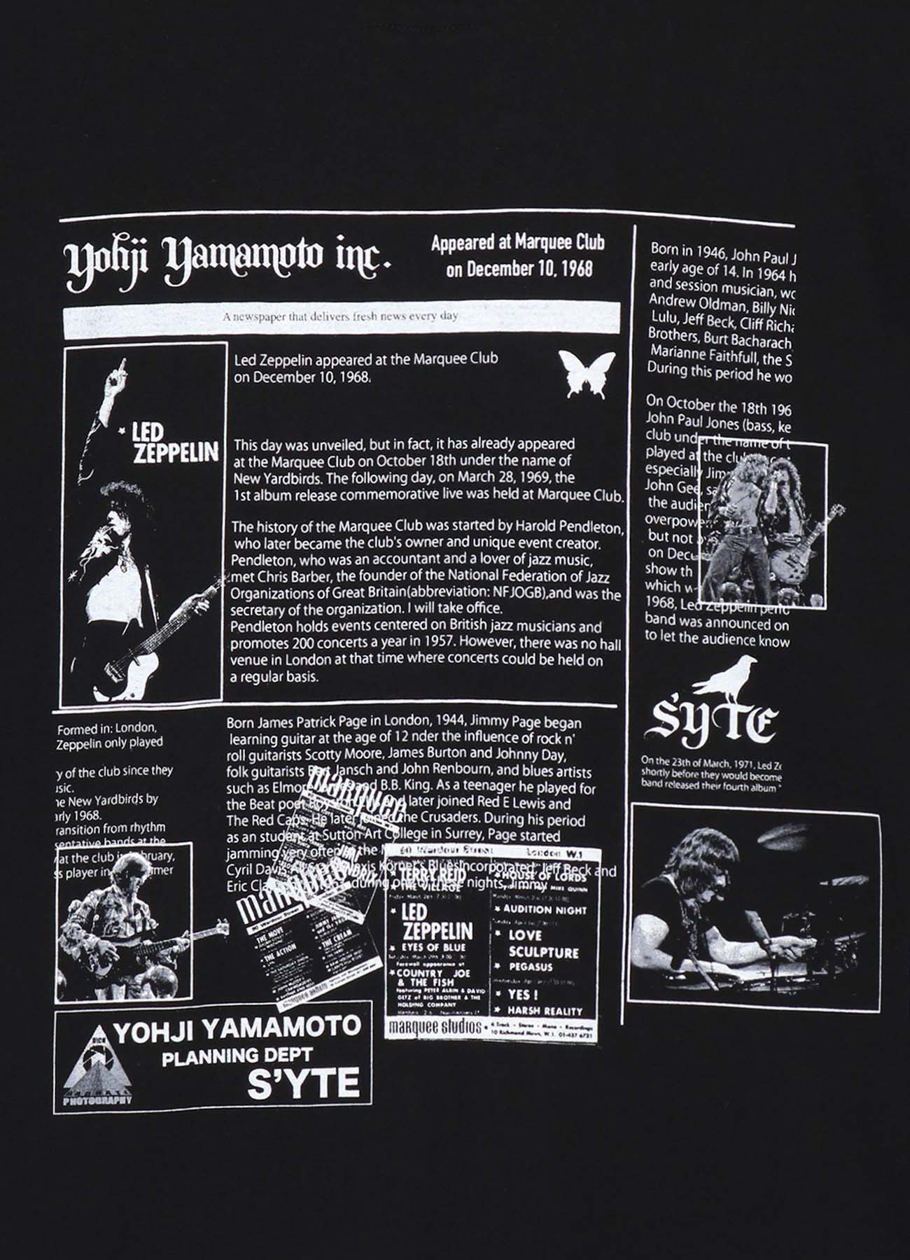 S’YTE × Dick Barnatt / Led Zeppelin T-shirt
