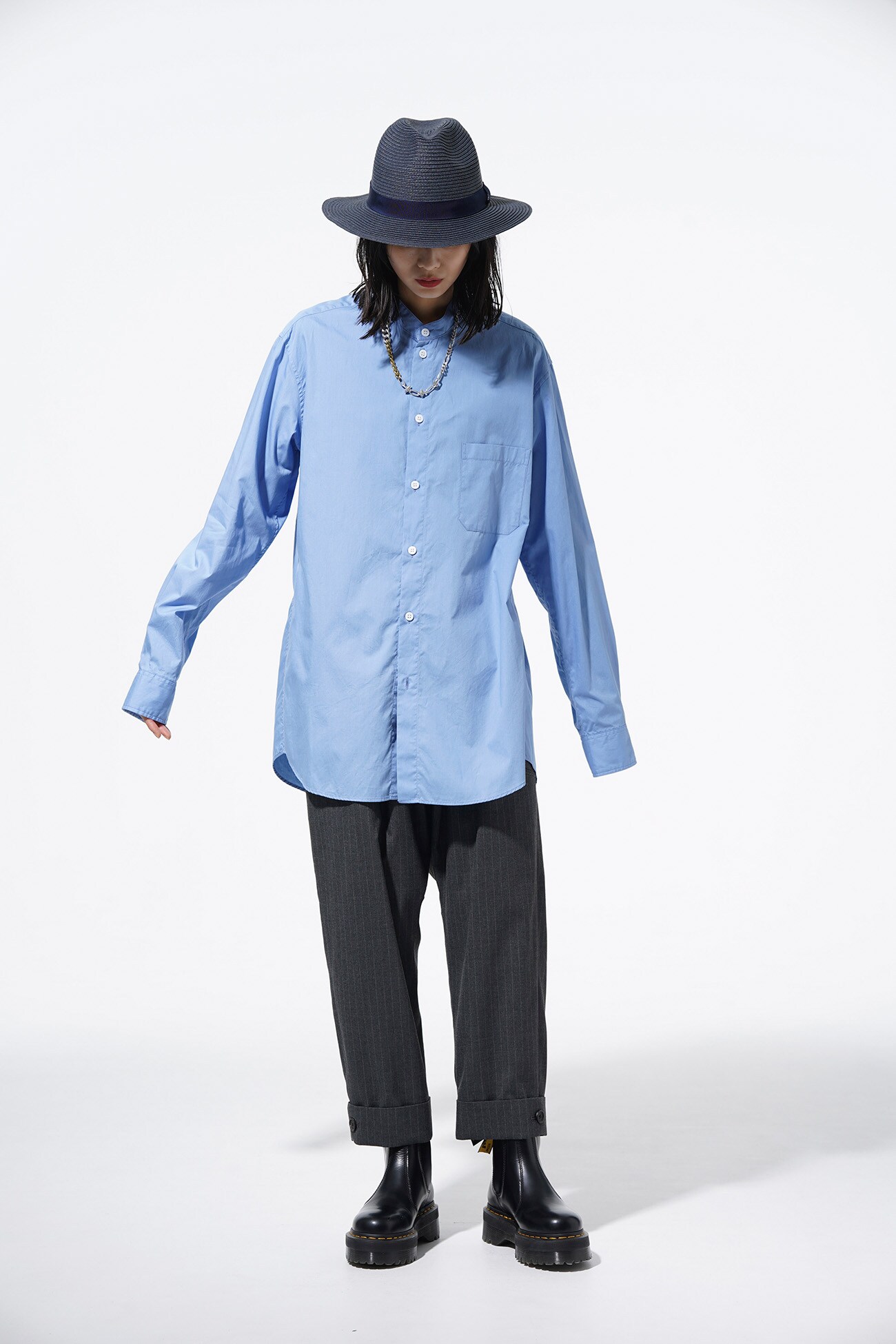 40S Broad Loose Fit Stand Collar Shirt