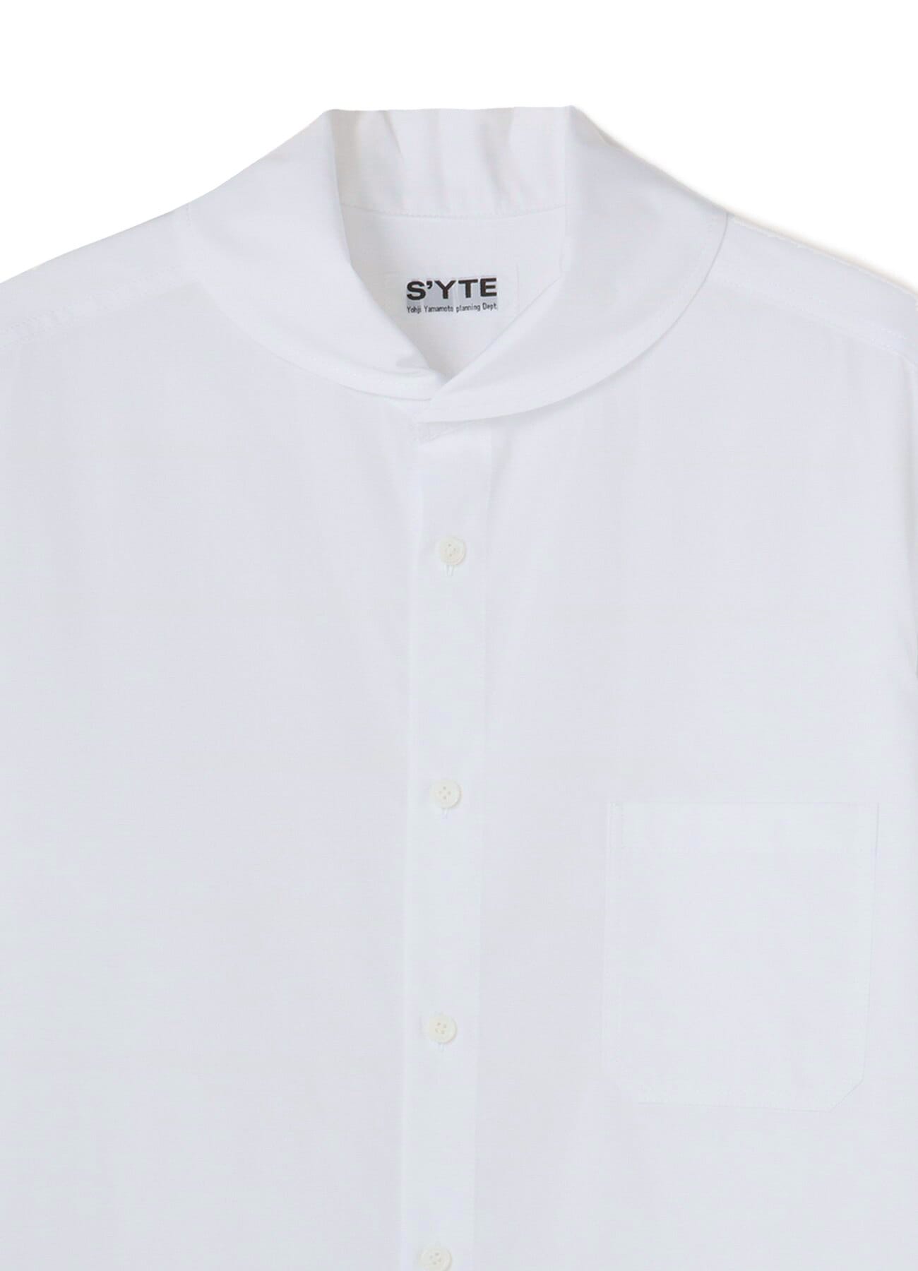 100/2 BROAD SHAWL COLLAR LONG SHIRT(M Whiite): S'YTE｜THE SHOP