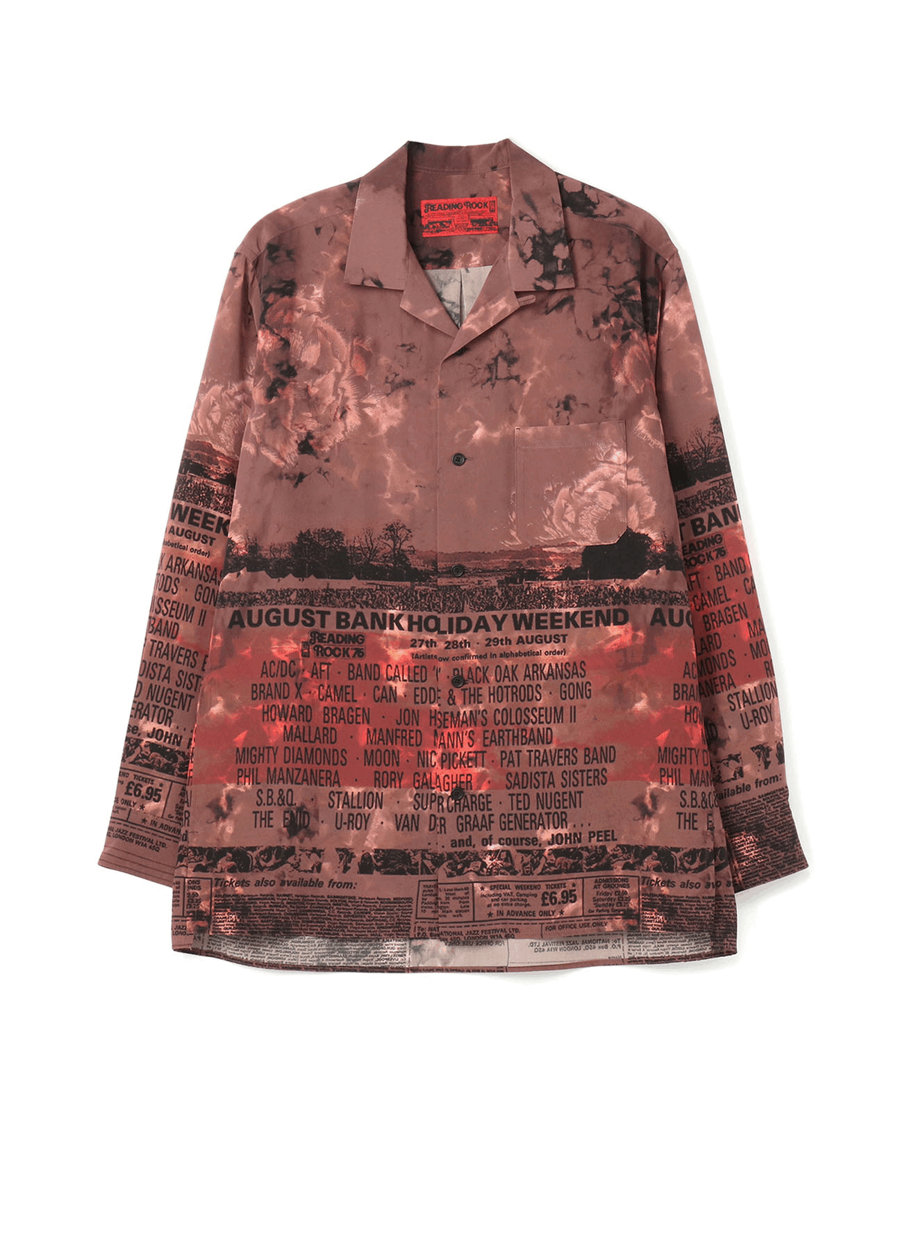 S'YTE × 1976 Original Reading Rock Festival Open Collar Long Sleeve Shirt