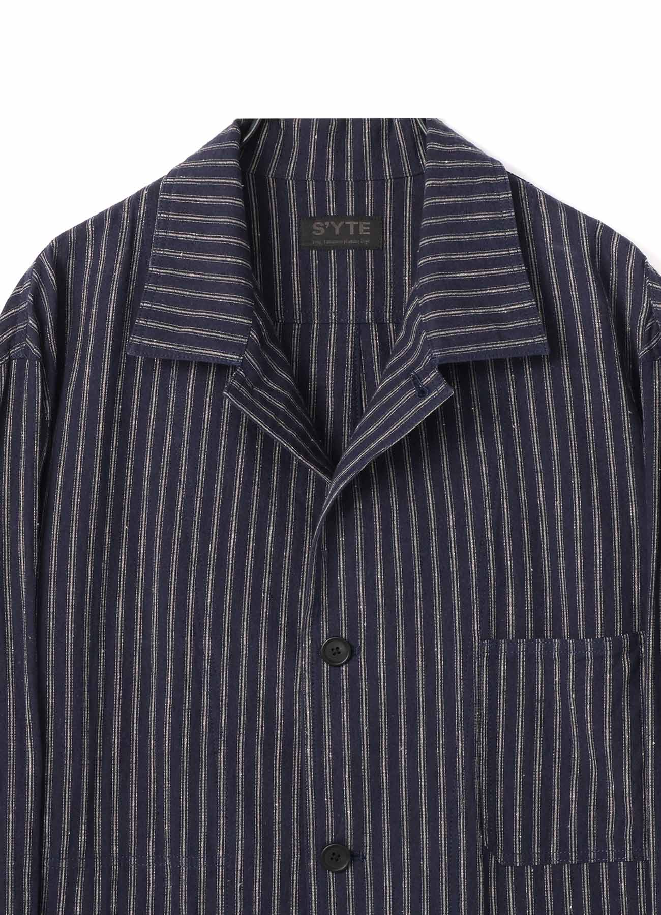 Linen/Cotton Butcher Stripe 5BS Shop Coat