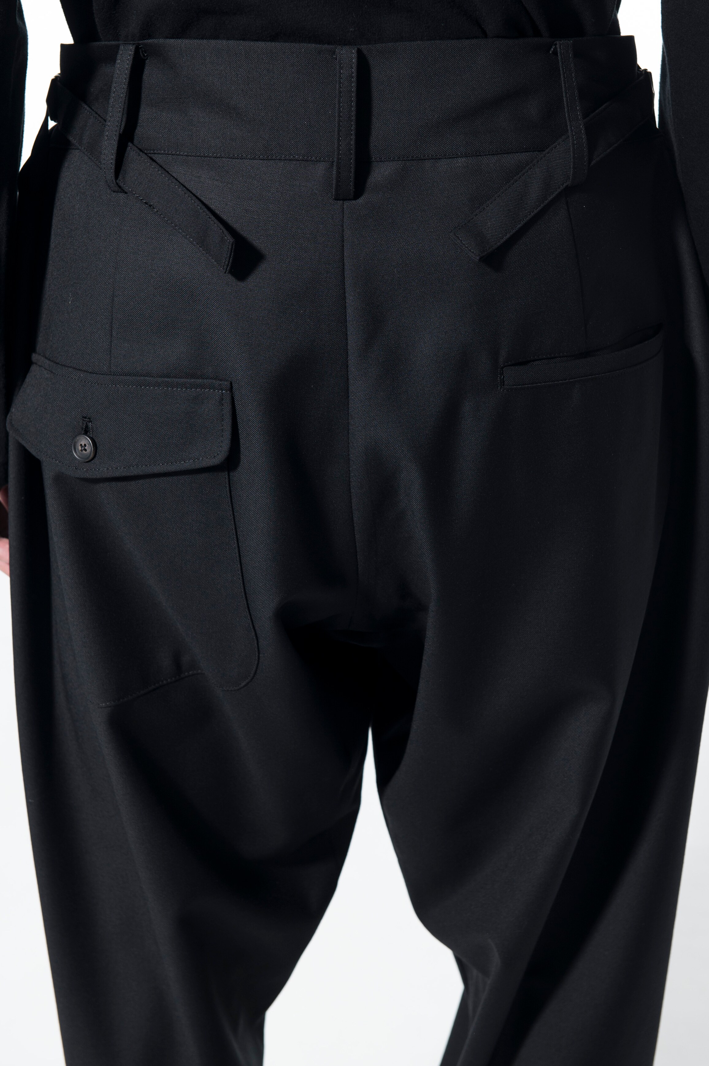 T/W Gabardine Adjustment Belt One Tuck Tapered Pants