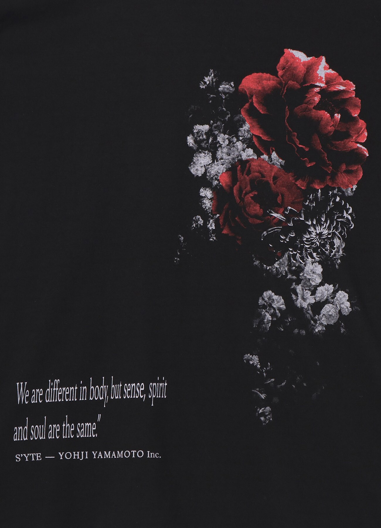 20/Cotton Jersey Crimson Flowers Message T-shirt