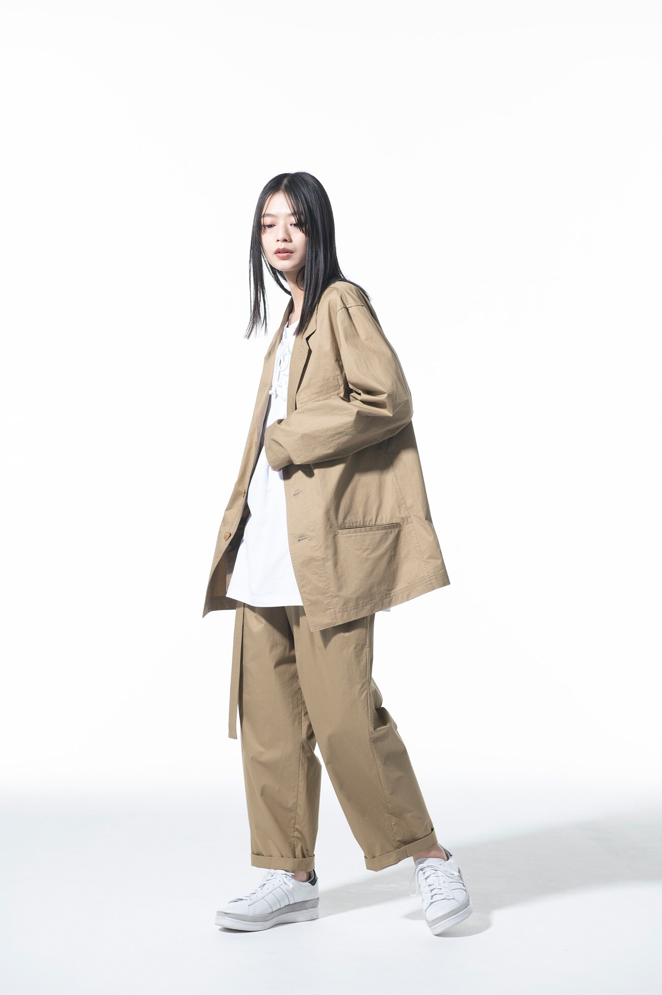 COTTON TWILL 3BS TAILORED SHIRT JACKET(S Beige): S'YTE｜THE SHOP