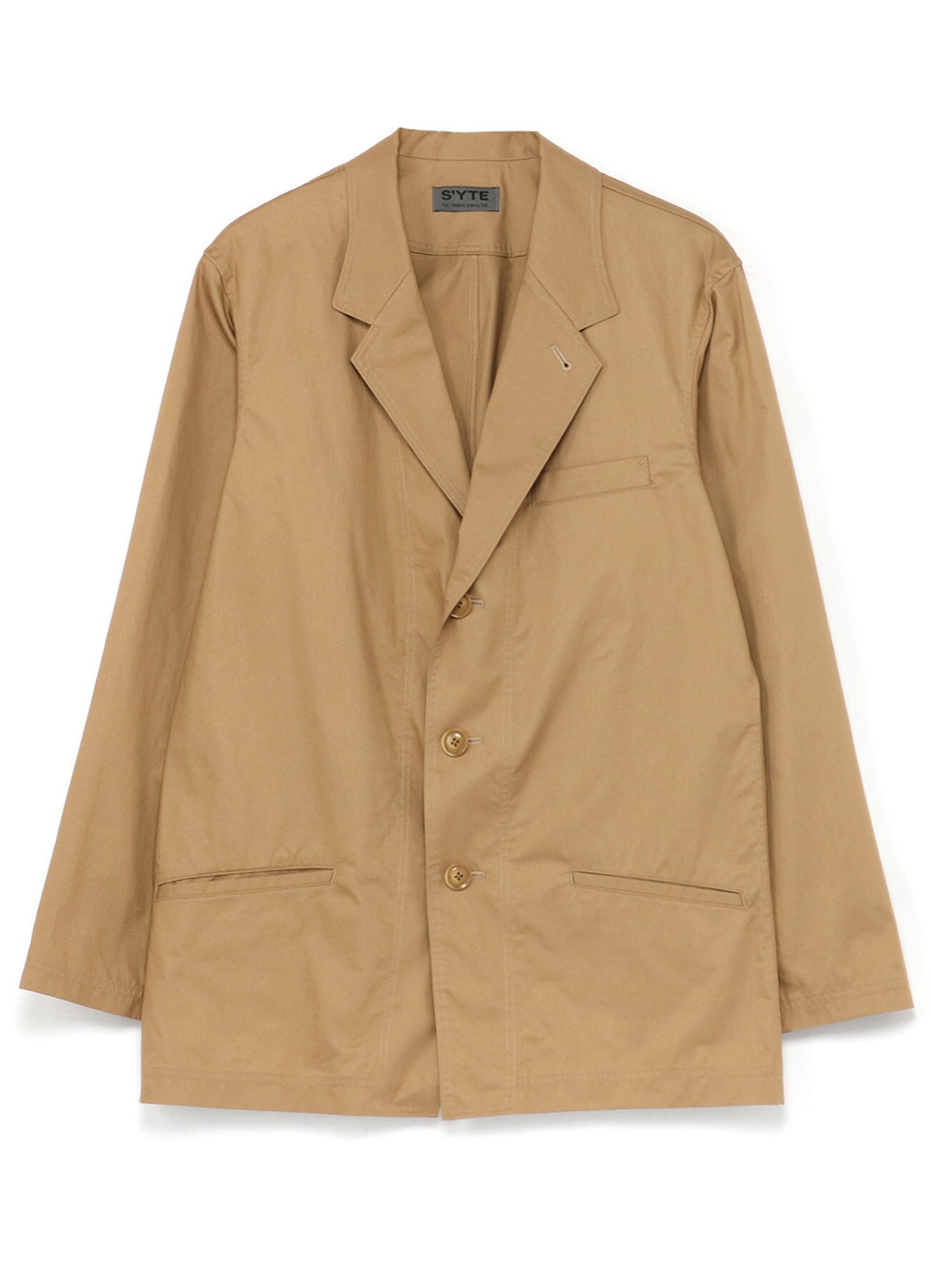 COTTON TWILL 3BS TAILORED SHIRT JACKET(S Beige): S'YTE｜THE SHOP