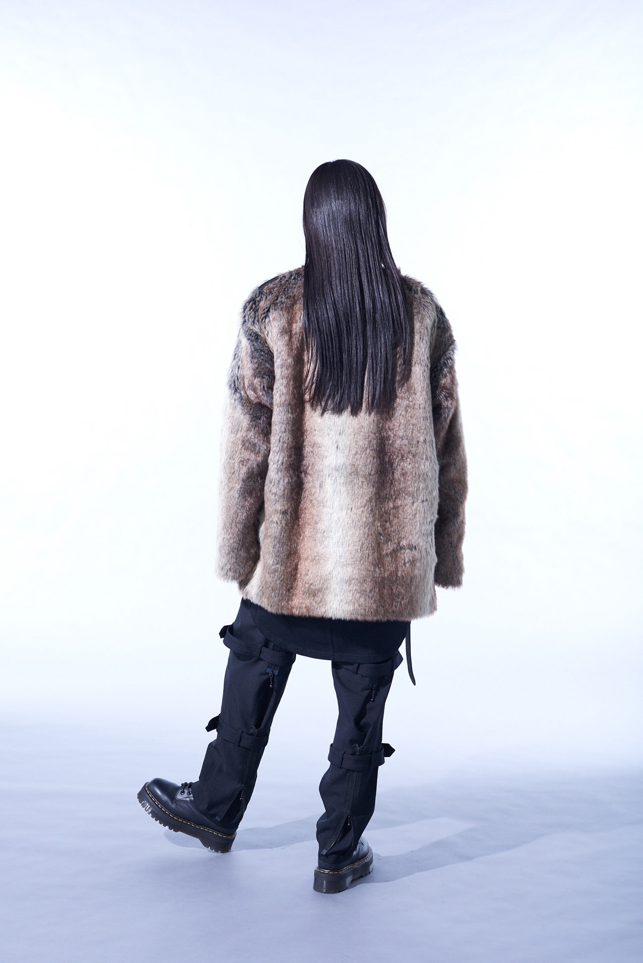 ANIMAL PATTERN ECO FUR CREW NECK PULLOVER(M Brown): S'YTE｜THE