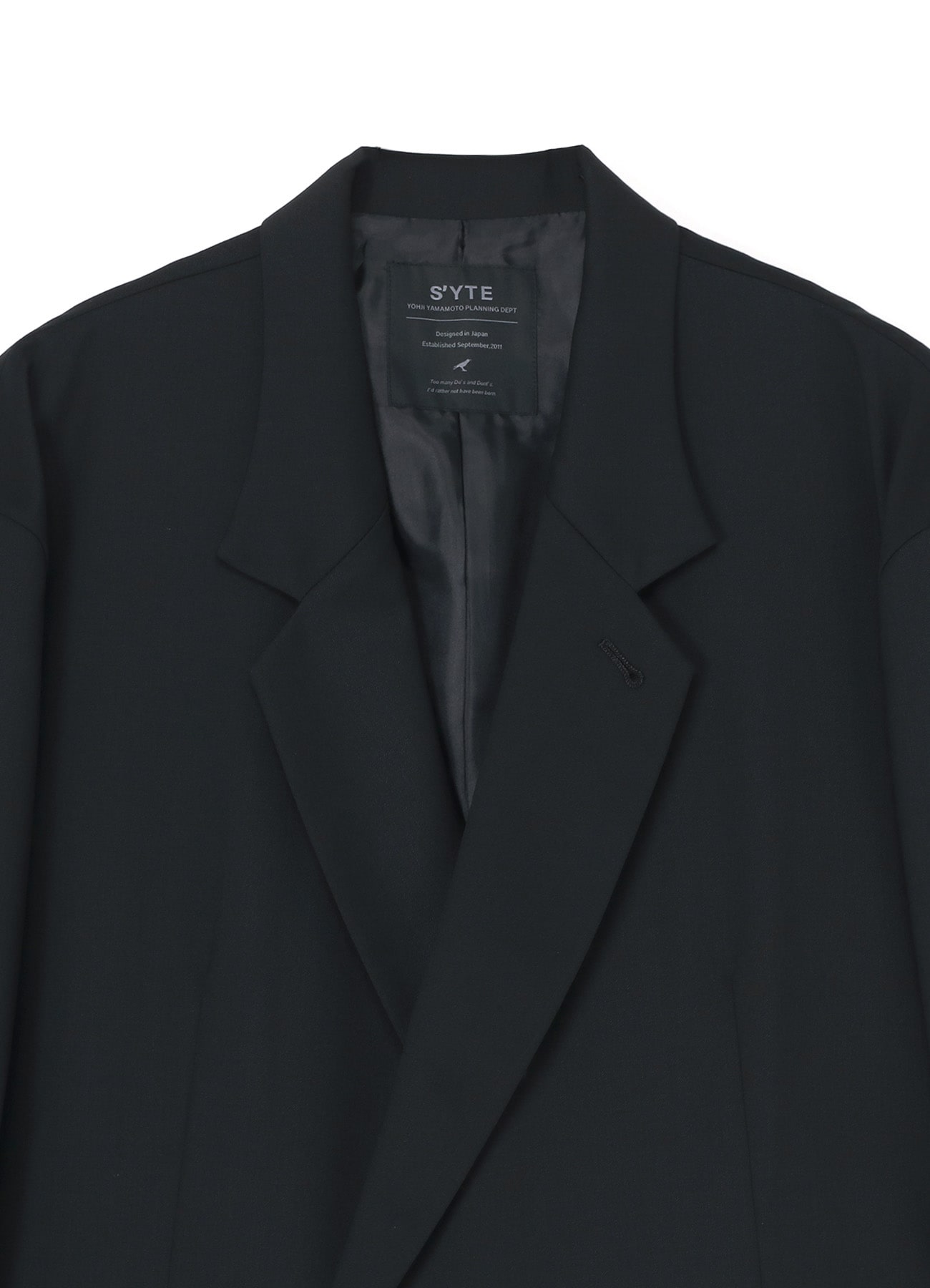 T/W GABARDINE DOUBLE-BREASTED JACKET WITH IRREGULAR BUTTONING(M