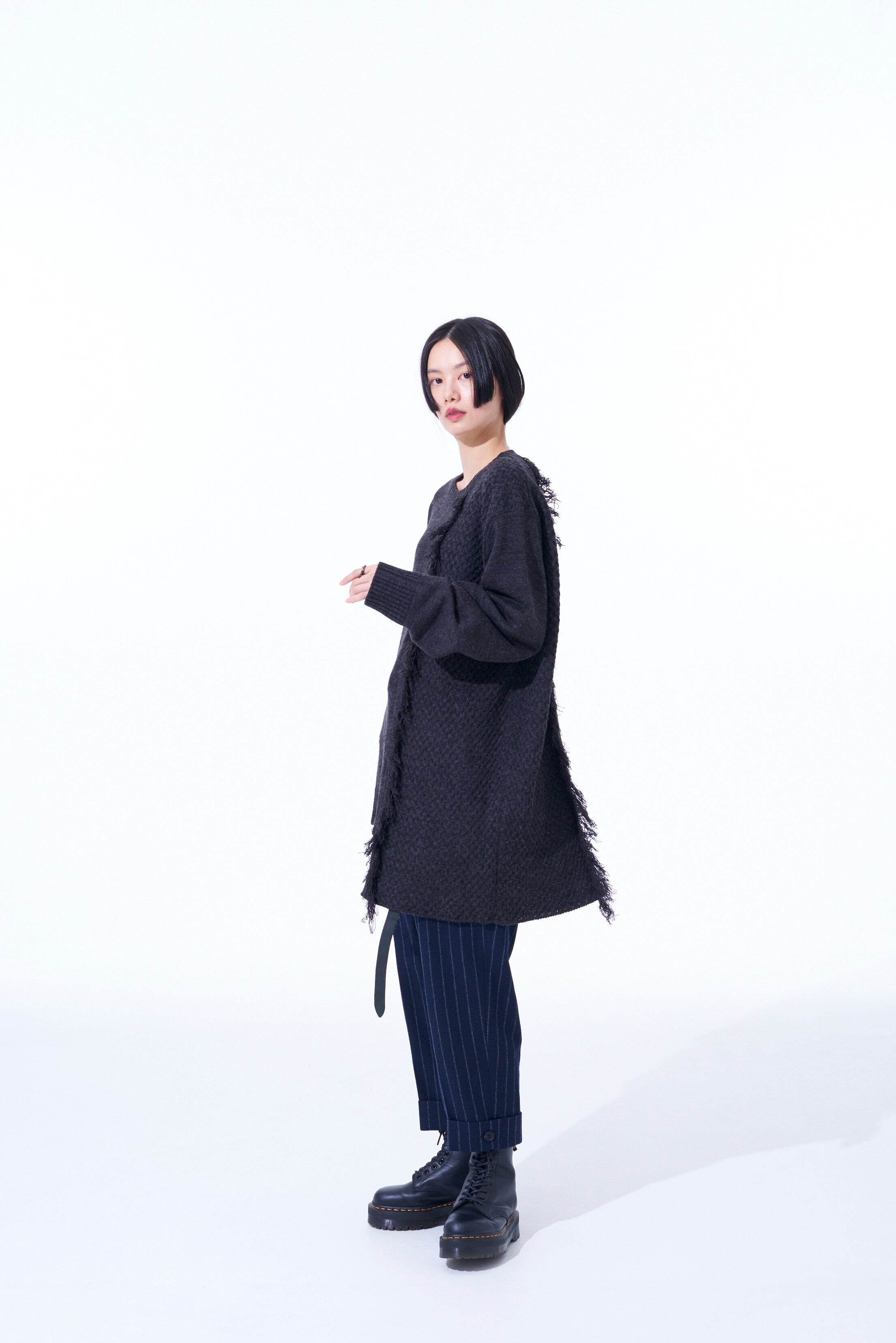 Yohji Yamamoto NOIR Stitch Design Asymmetrical Jacket Black 2