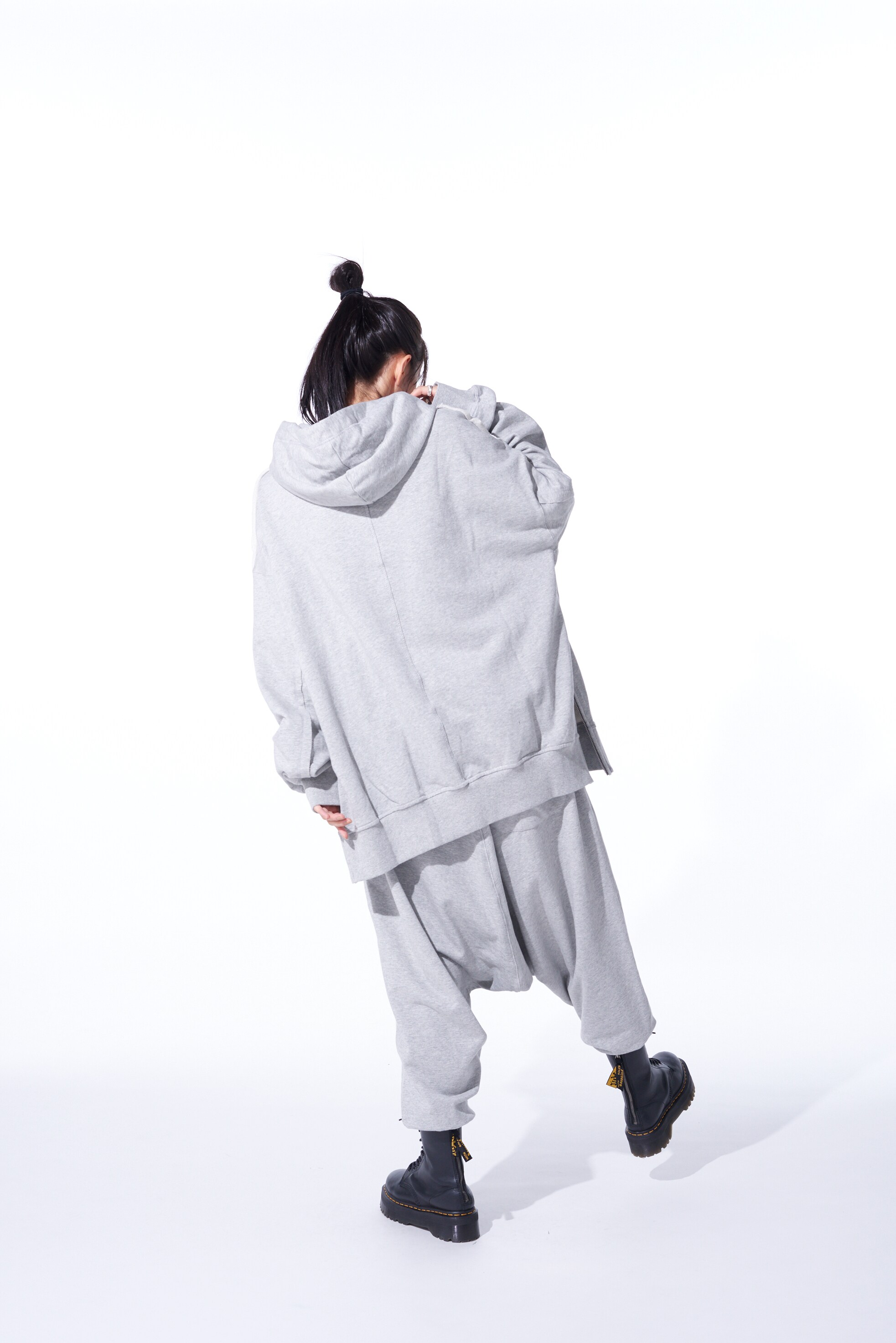 COTTON FLEECE SIDE ZIP BIG HOODIE(M Gray): S'YTE｜THE SHOP YOHJI