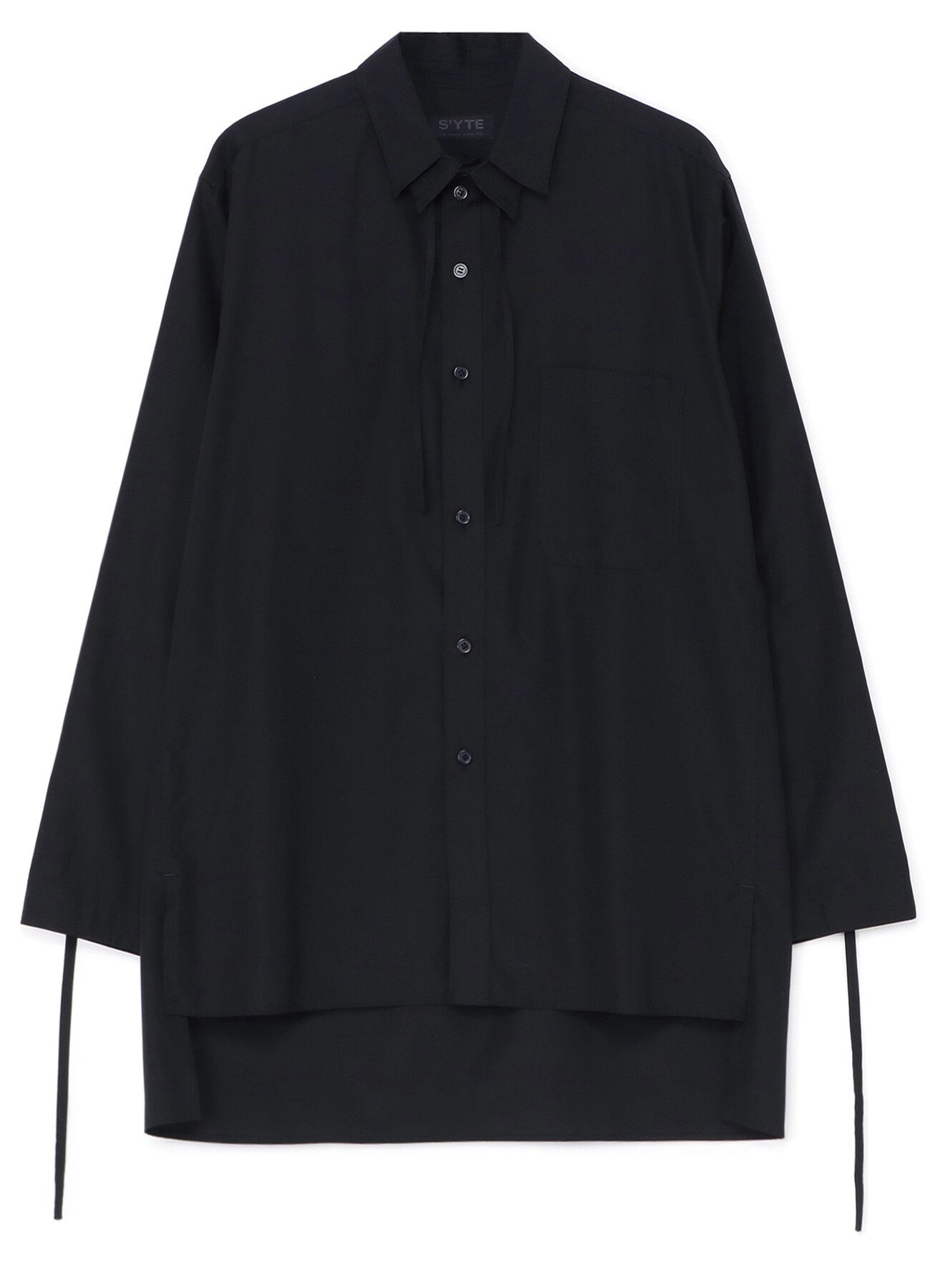 Yohji Yamamoto Collar-detail Oversize Long-sleeve Shirt in Black for Men Mens Clothing Shirts Casual shirts and button-up shirts 