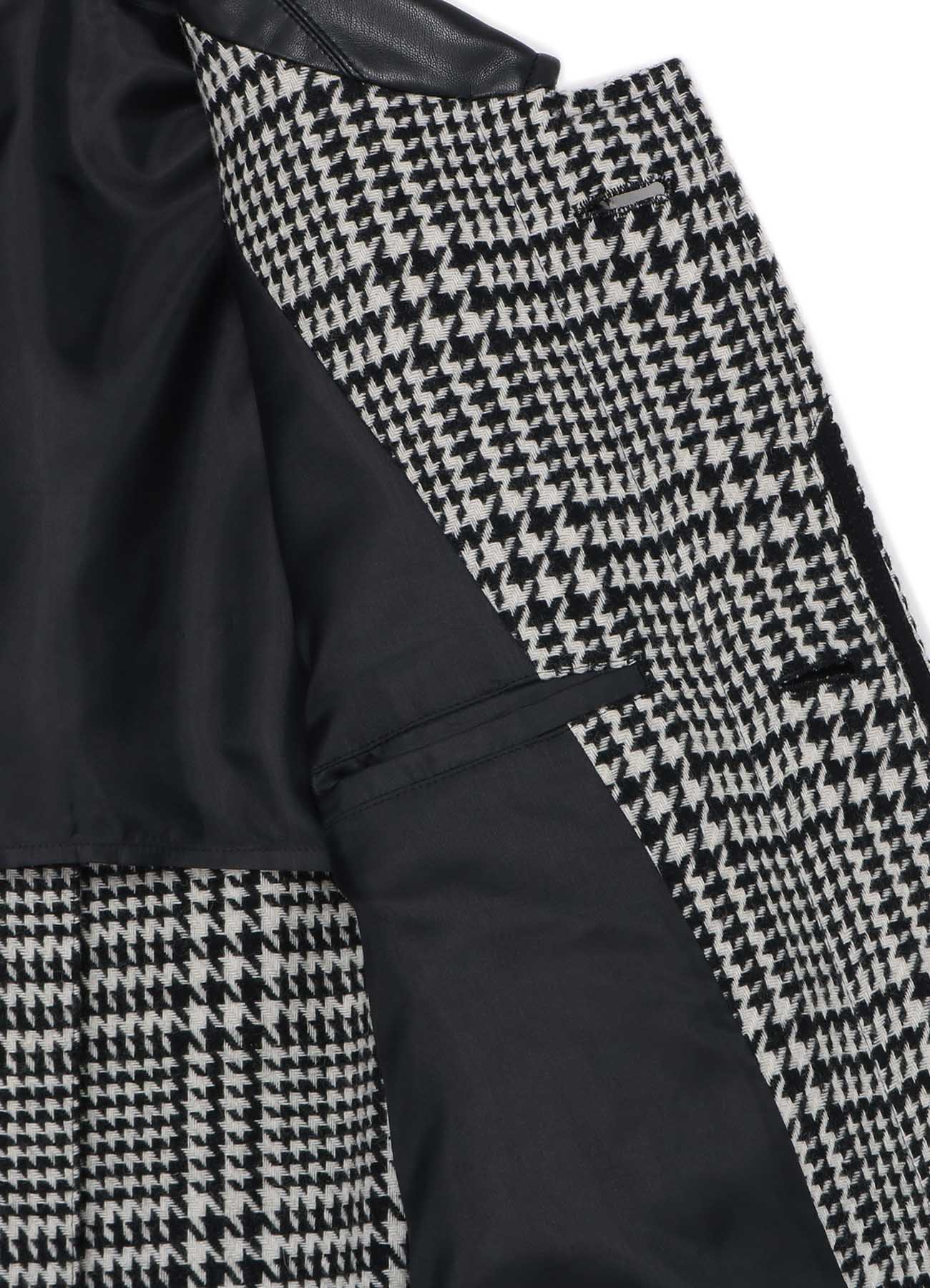 CRAZY STAGGERED PATTERN BIG COLLAR ZIPPER SLEEVES COAT