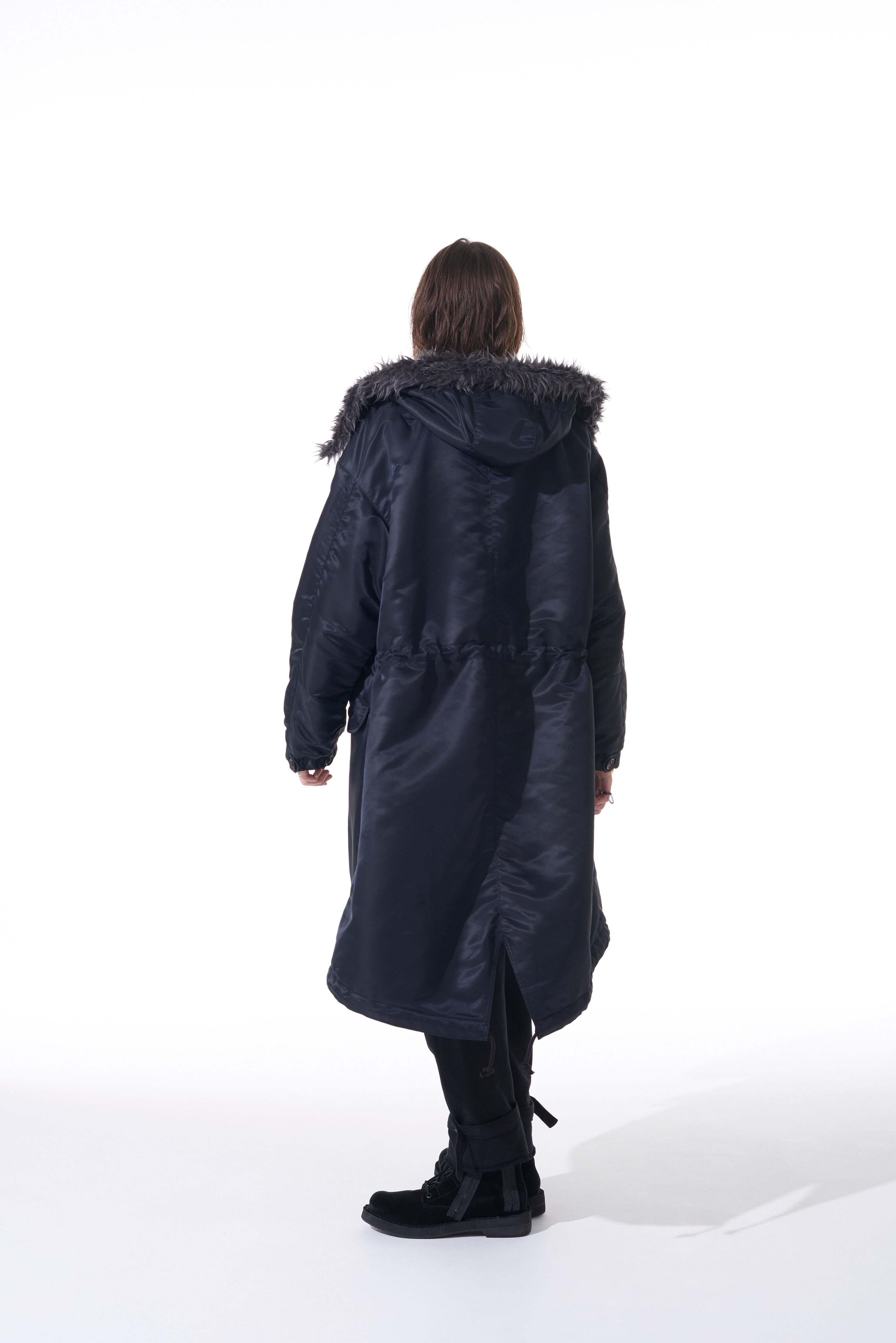 Water-repellent Nylon Twill Fur Big Mods Coat