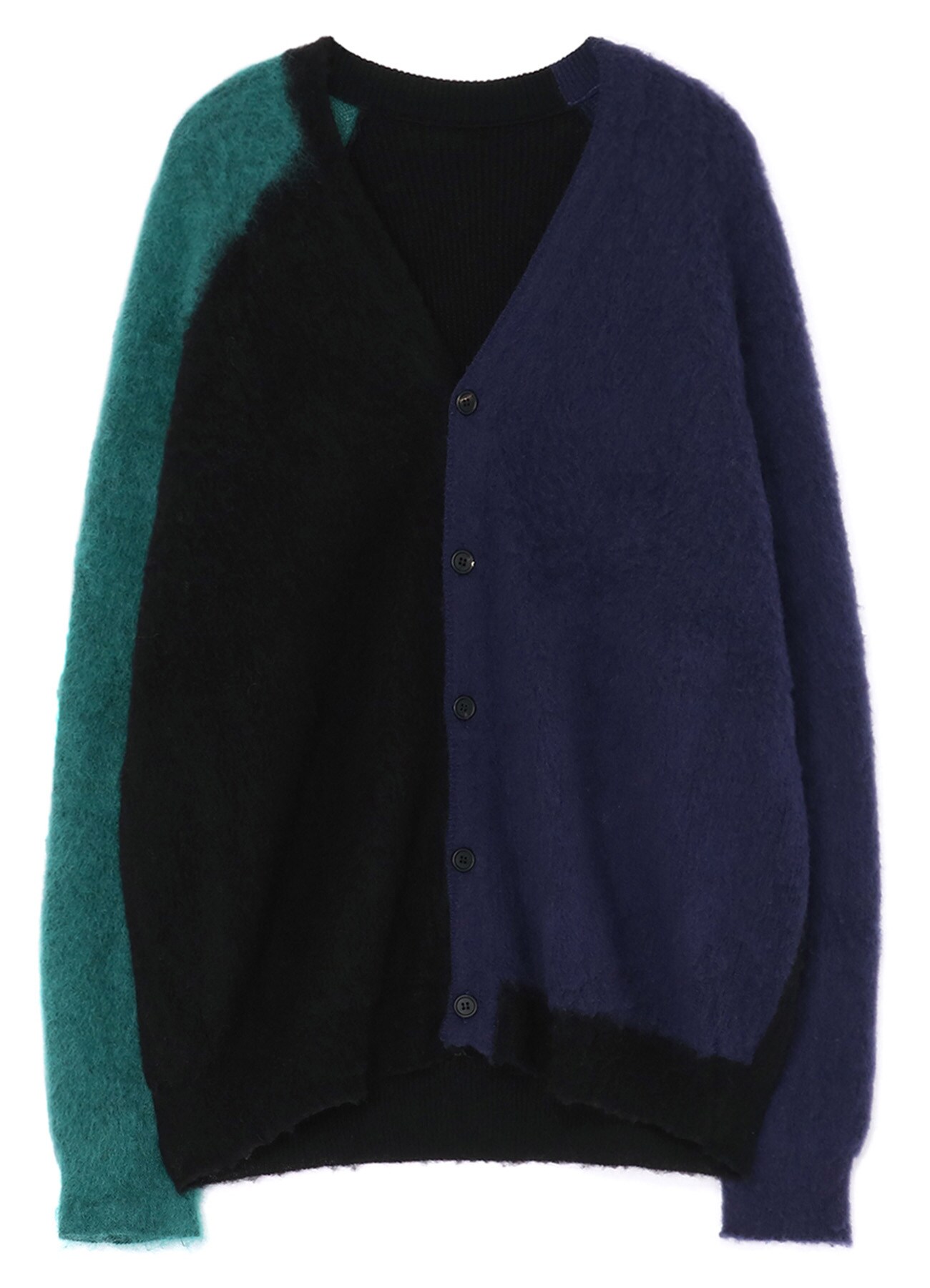 Color Paneling Mohair Cardigan