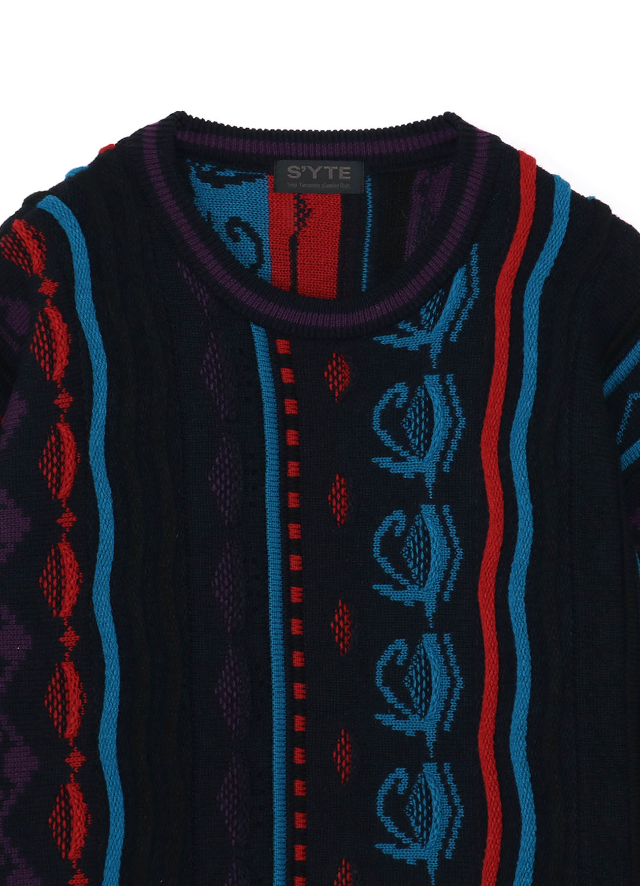 Bulky Wool 3D Multi-Color Pullover Knit
