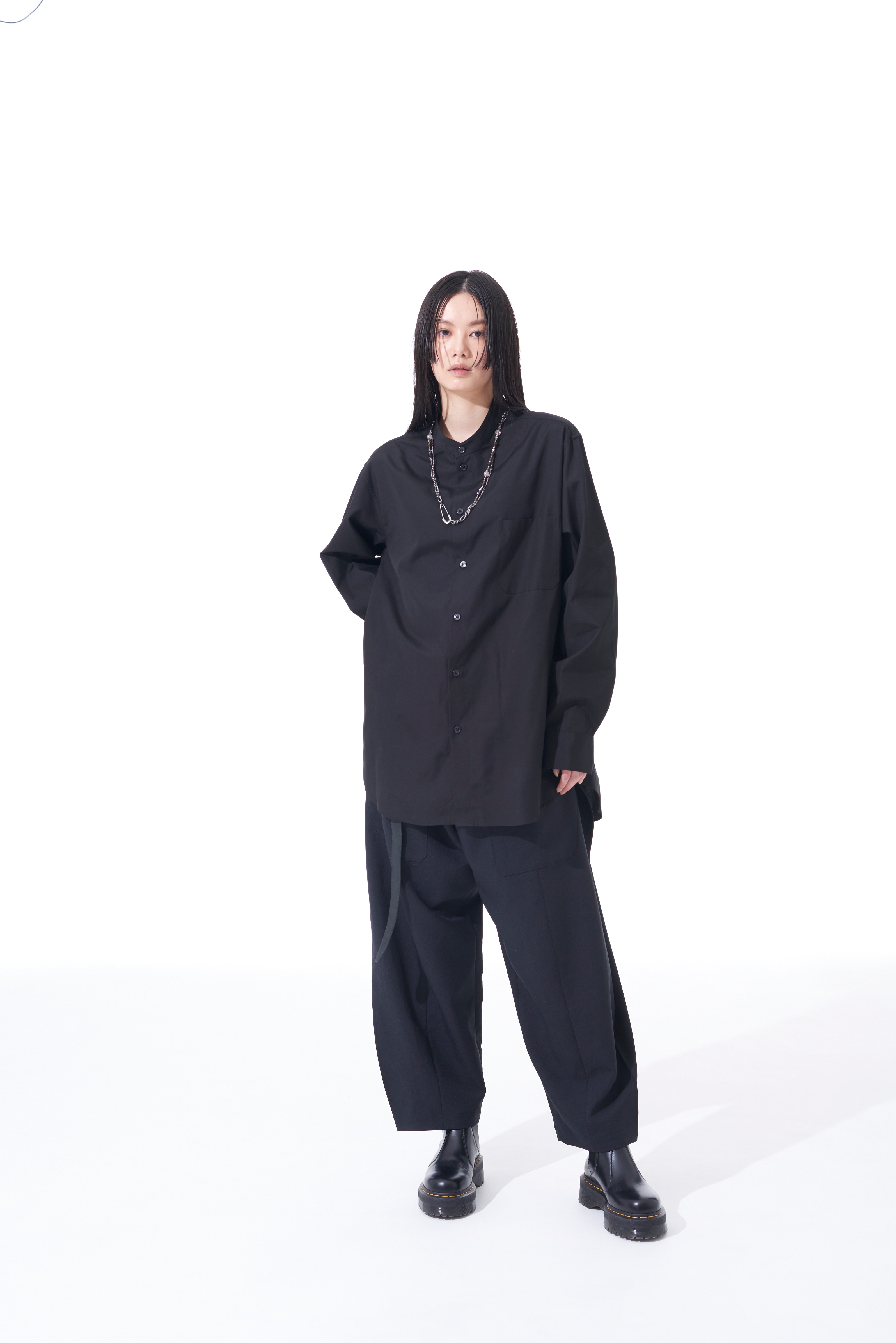 SHIWANOARU POLYESTER STRETCH TWILL WAIST ADJUSTABLE VERTICAL JOINT PANTS