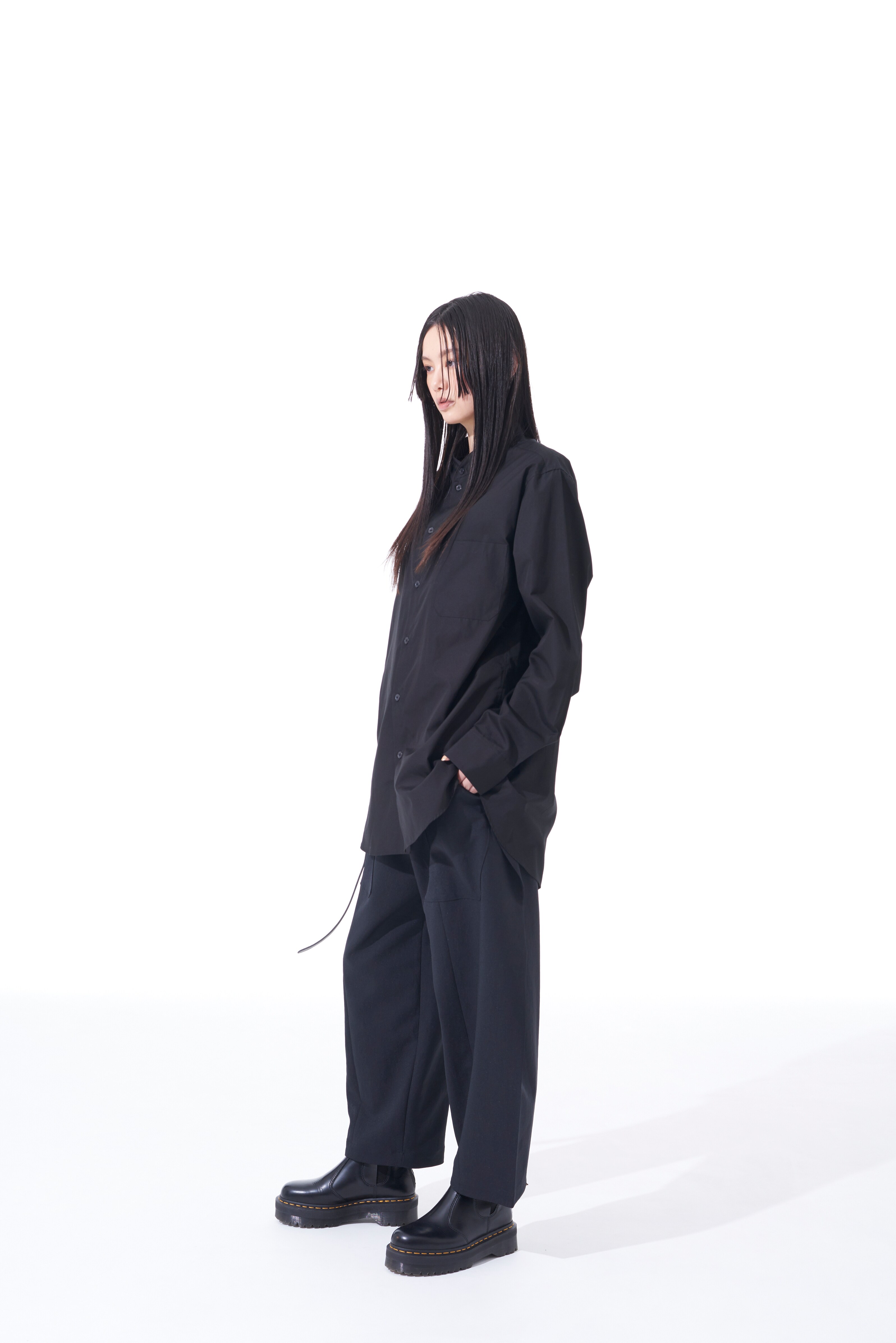 SHIWANOARU POLYESTER STRETCH TWILL WAIST ADJUSTABLE VERTICAL JOINT PANTS