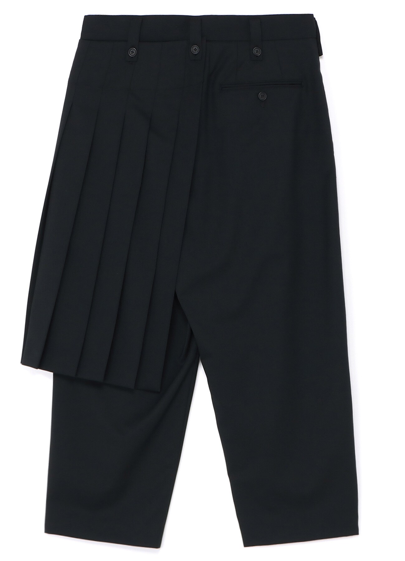 T/W GABARDINE LEFT SIDE PLEAT PANTS(M Black): S'YTE｜THE SHOP