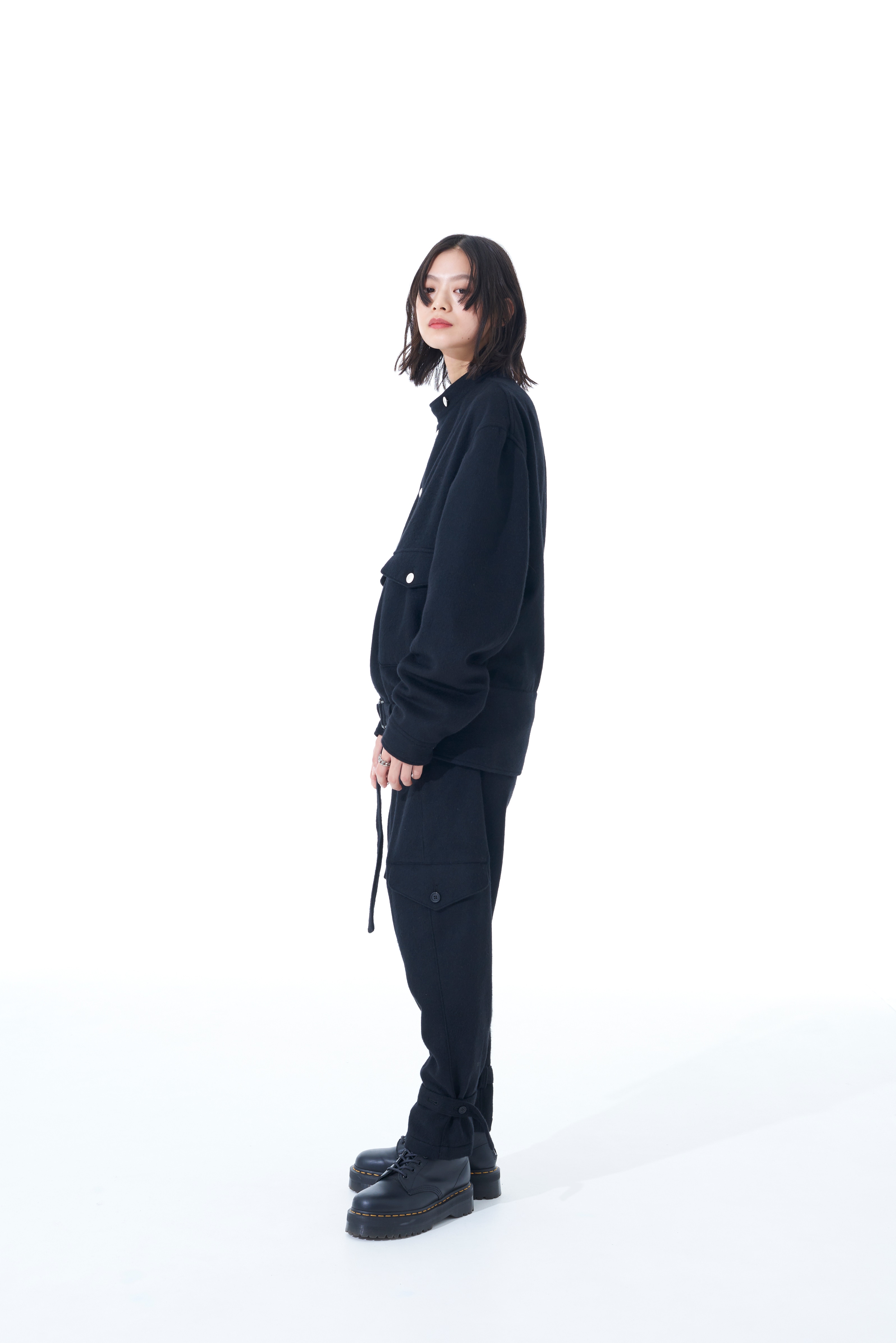 Wool Beaver Hem Belt Military Pants (M Black): S'YTE | THE SHOP