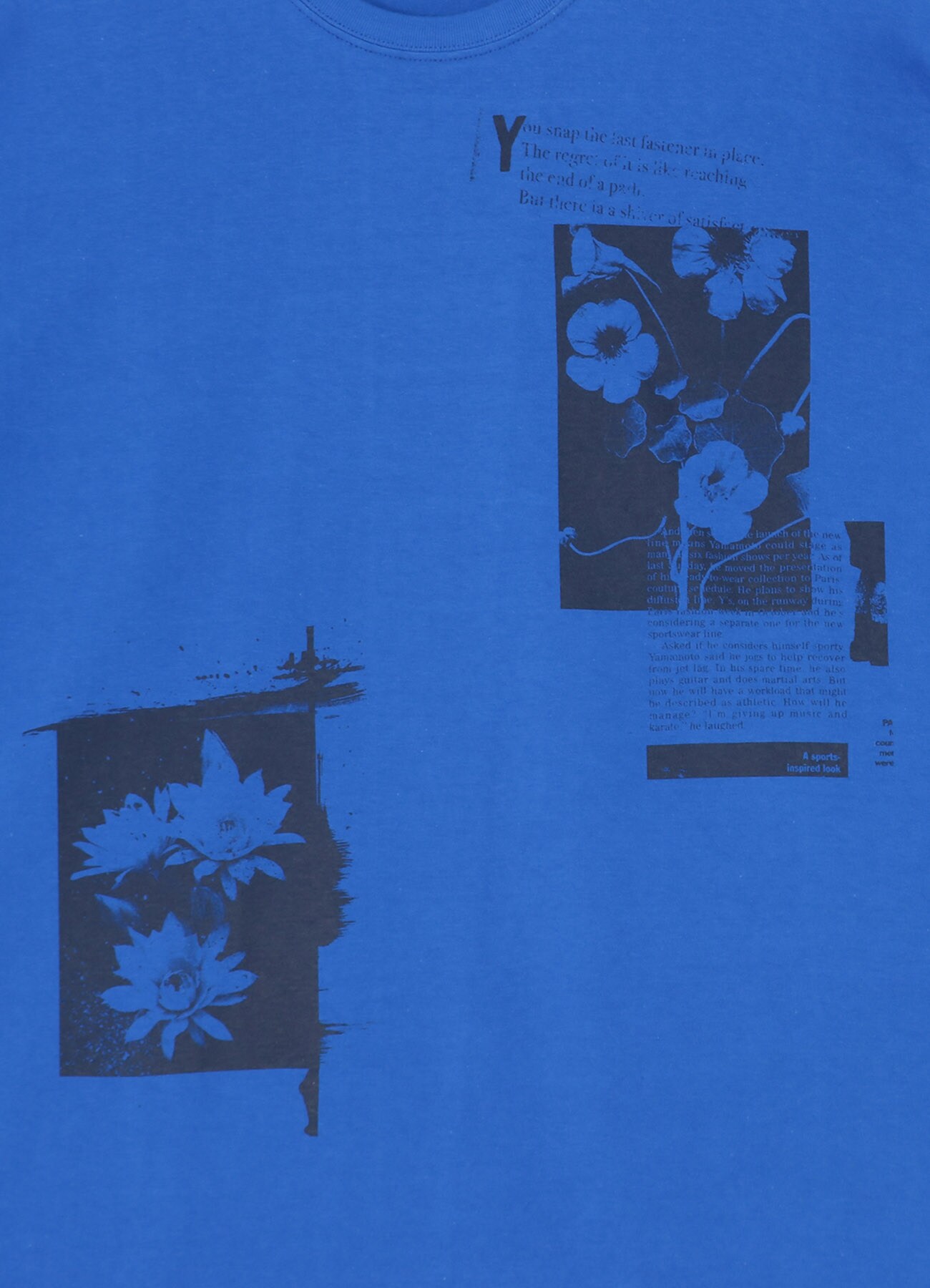 20/Cotton Jersey Patriotic Flower Nasturtium Blue T-shirt