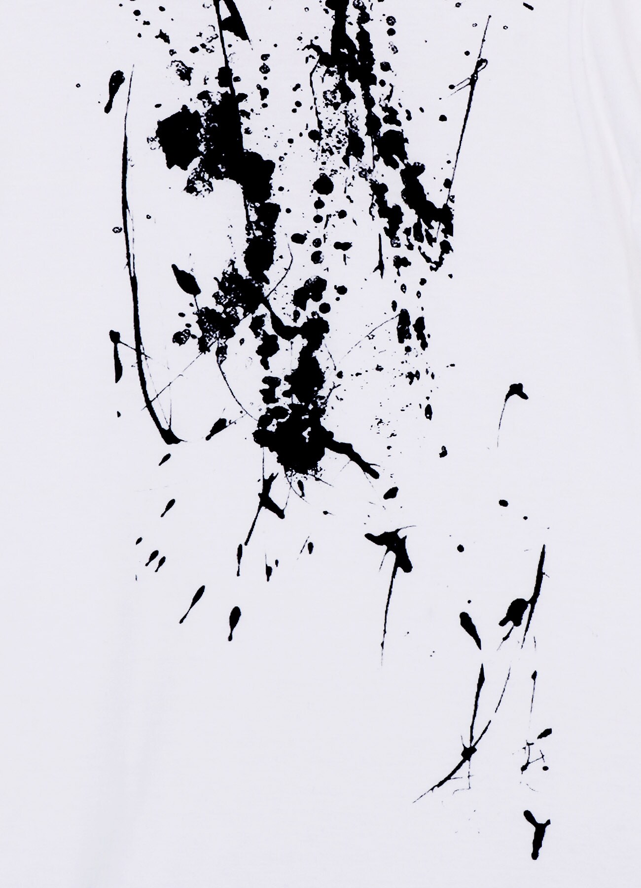 Cotton Jersey Splash Paint Print Long-Sleeved T-Shirt