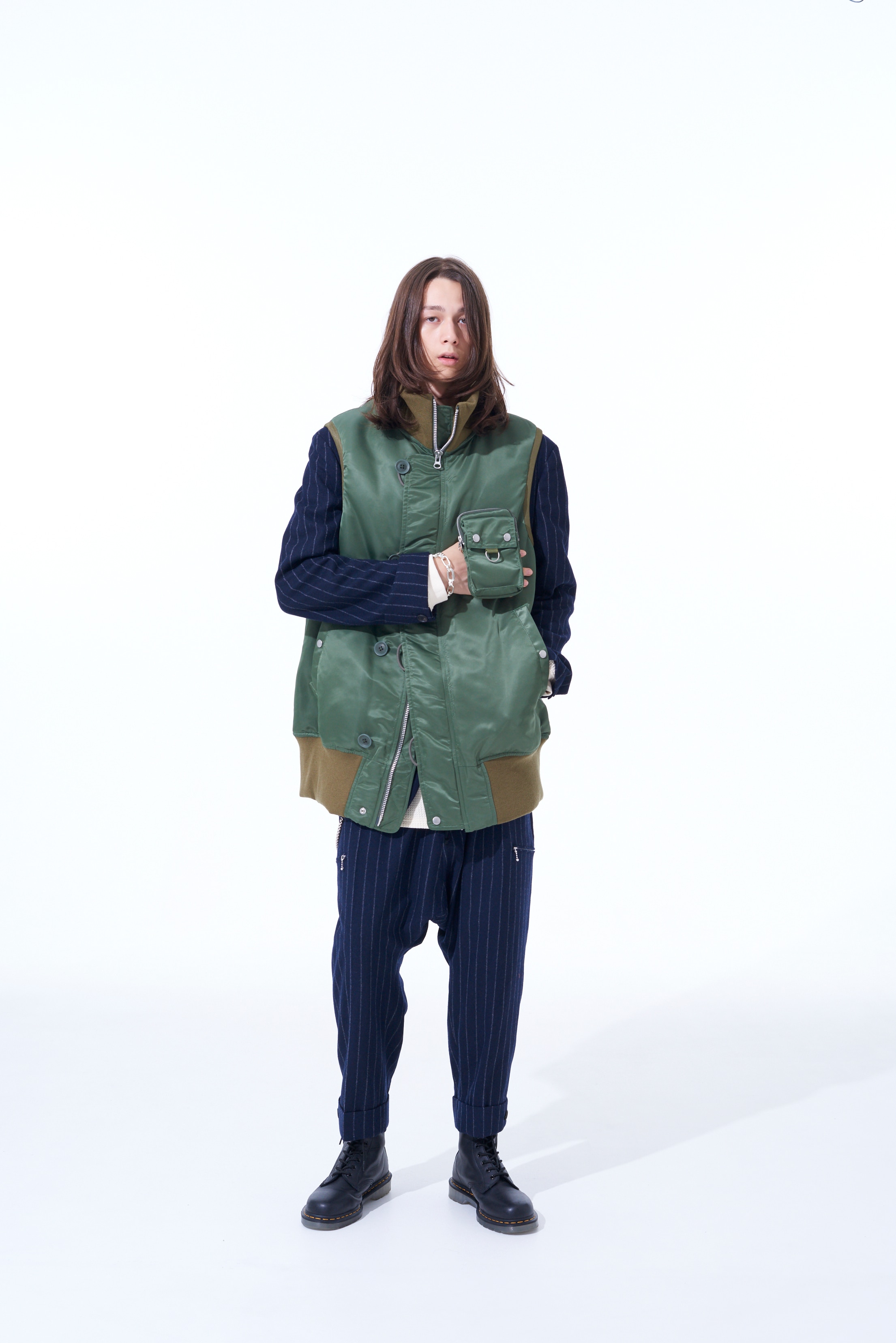 WATER REPELLENT NYLON TWILL POUCH BIG LONG VEST