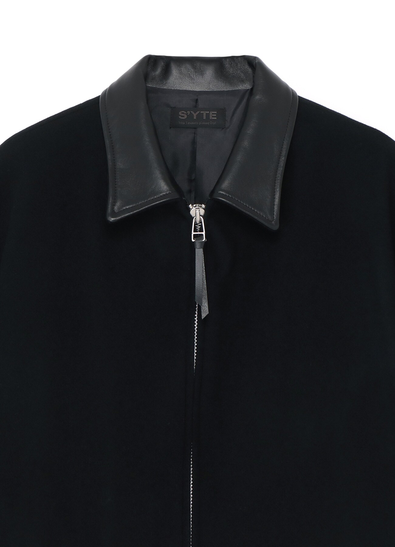 Wool Melton Leather Switched Blouson