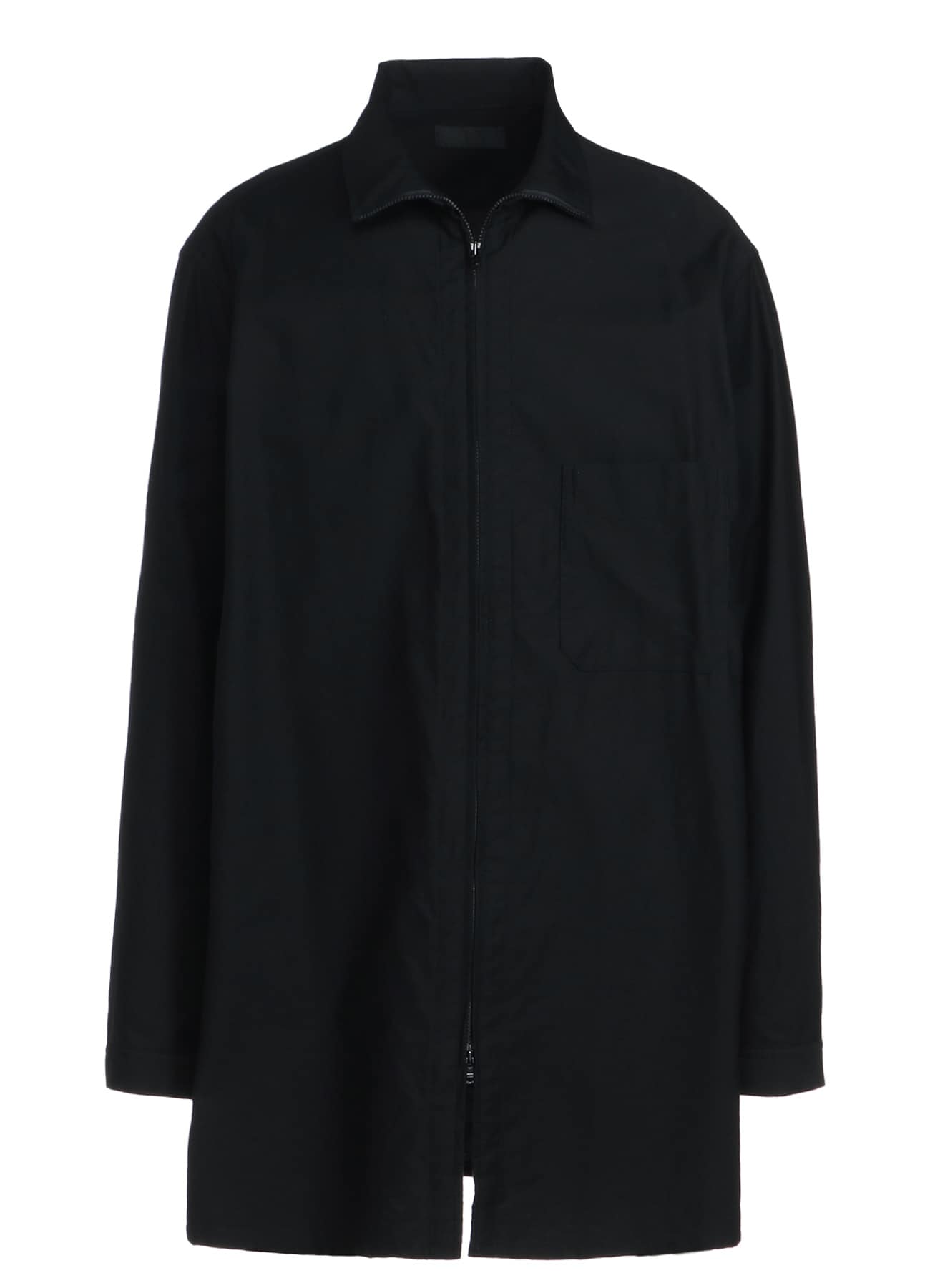 COTTON TWILL STAND COLLAR SHIRTS WITH ZIP DESIGN