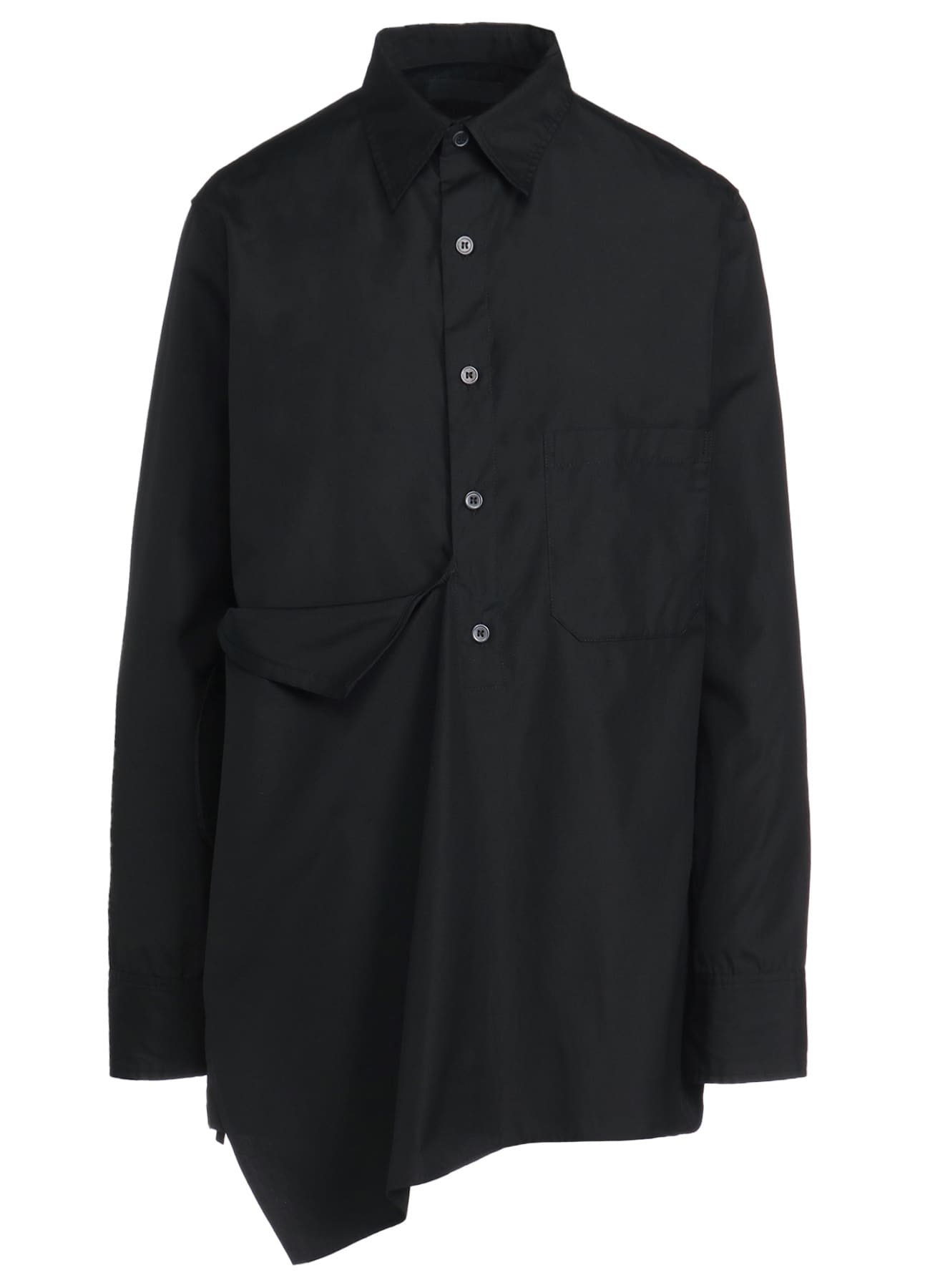 COTTON BROAD CLOTH DRAPED SHIRT(S Black): S'YTE｜THE SHOP YOHJI YAMAMOTO