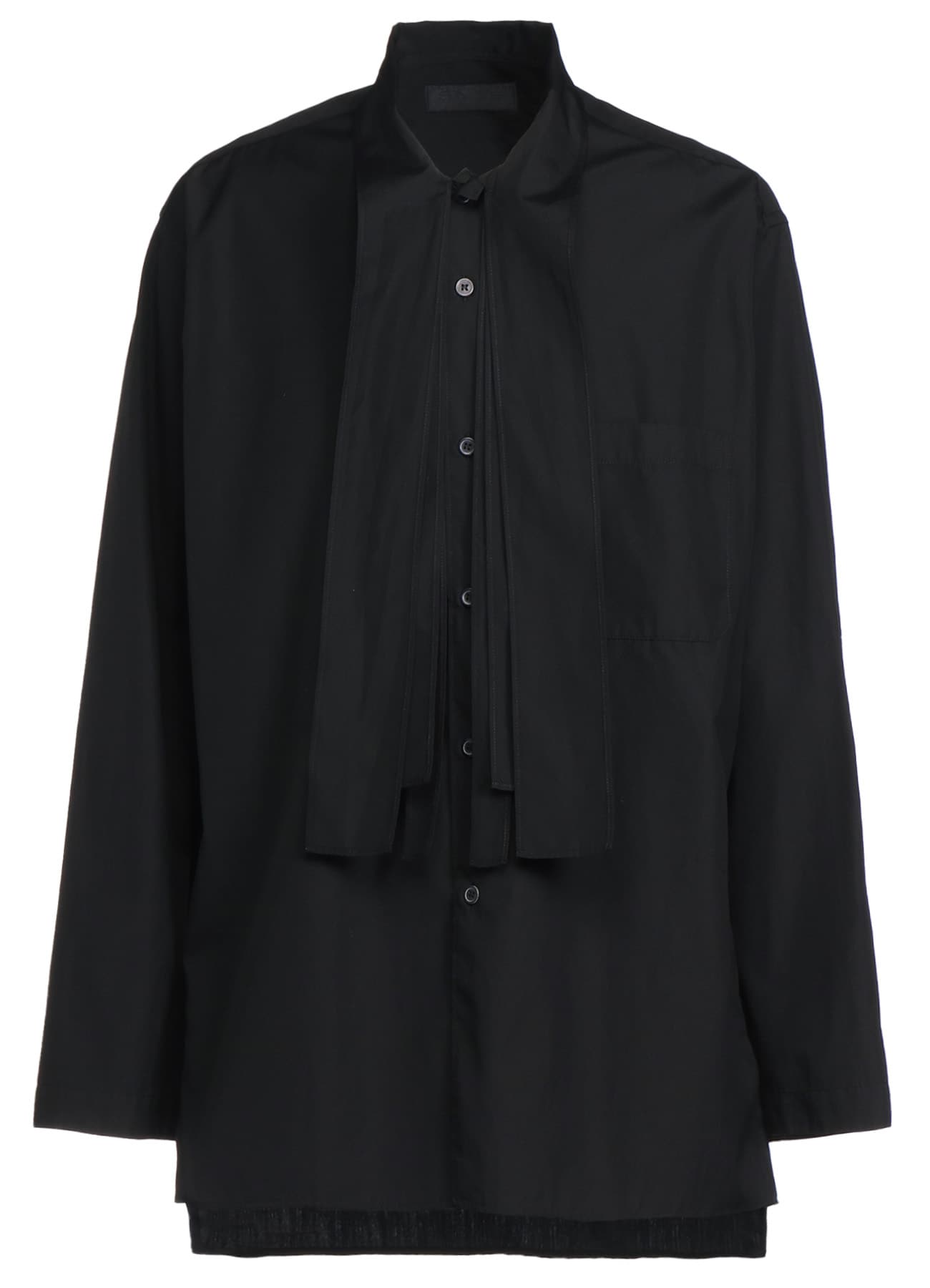 COTTON BROAD CLOTH BOW COLLAR SHIRT(M Black): S'YTE｜THE SHOP 