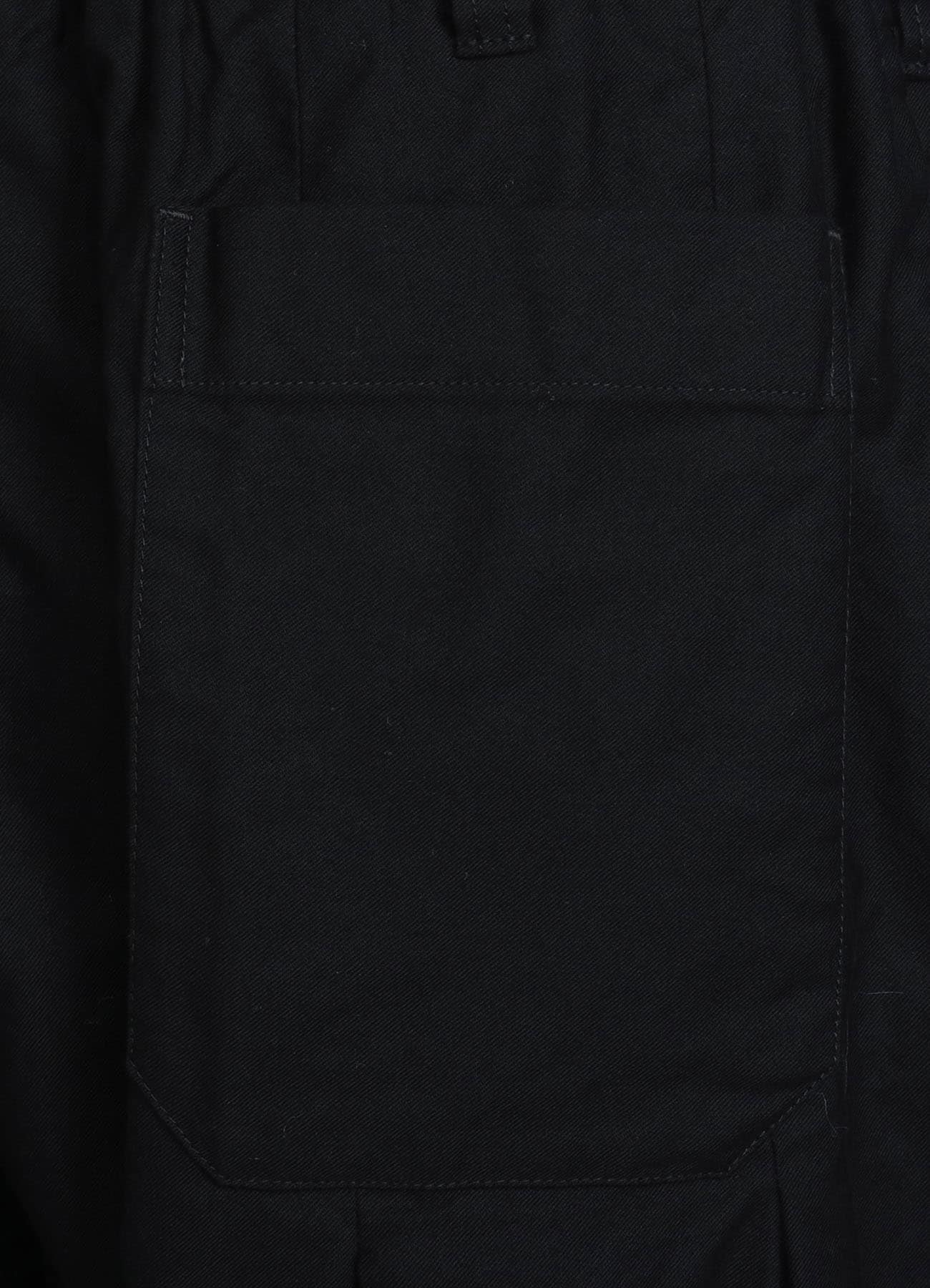 COTTON TWILL CROPPED WIDE PANTS WITH GUSSETED FLAP POCKET