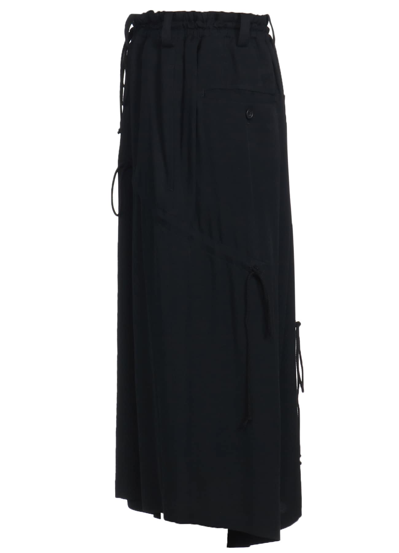 RAYON WASHER TWILL STRINGS GATHERED CROPPED PANTS